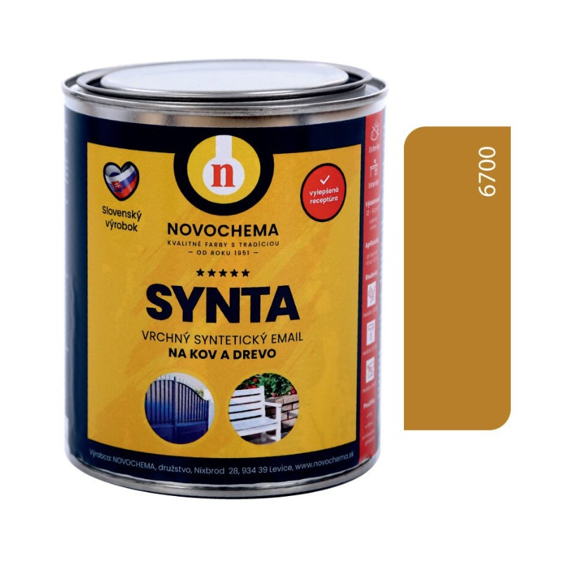 NOVOCHEMA SYNTA email vrchná syntetická farba na kov a drevo - 6700 - Okrová svetlá