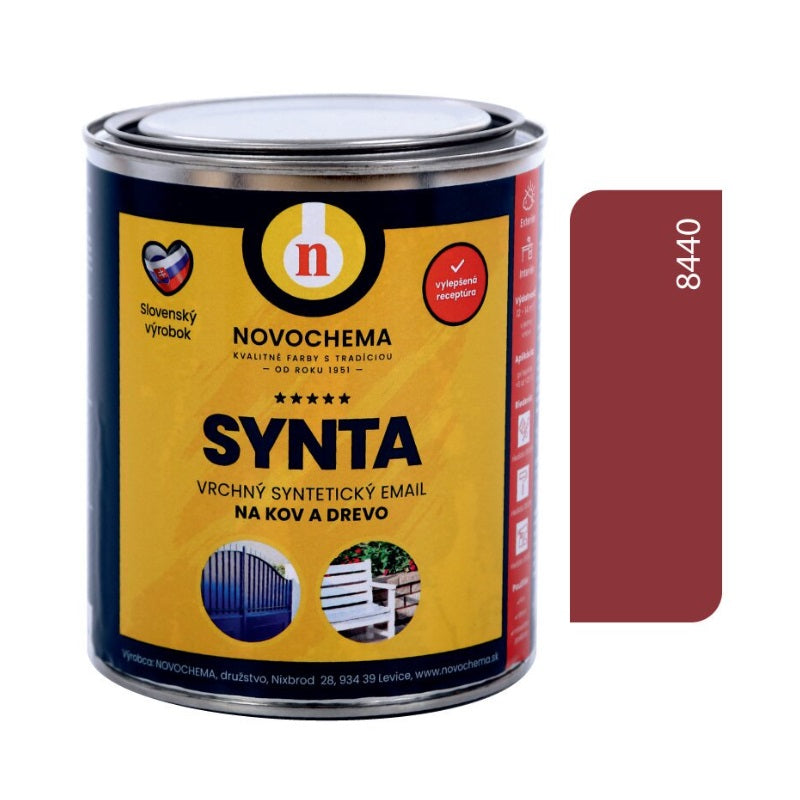 NOVOCHEMA SYNTA email vrchná syntetická farba na kov a drevo - 8440 - Červenohnedá