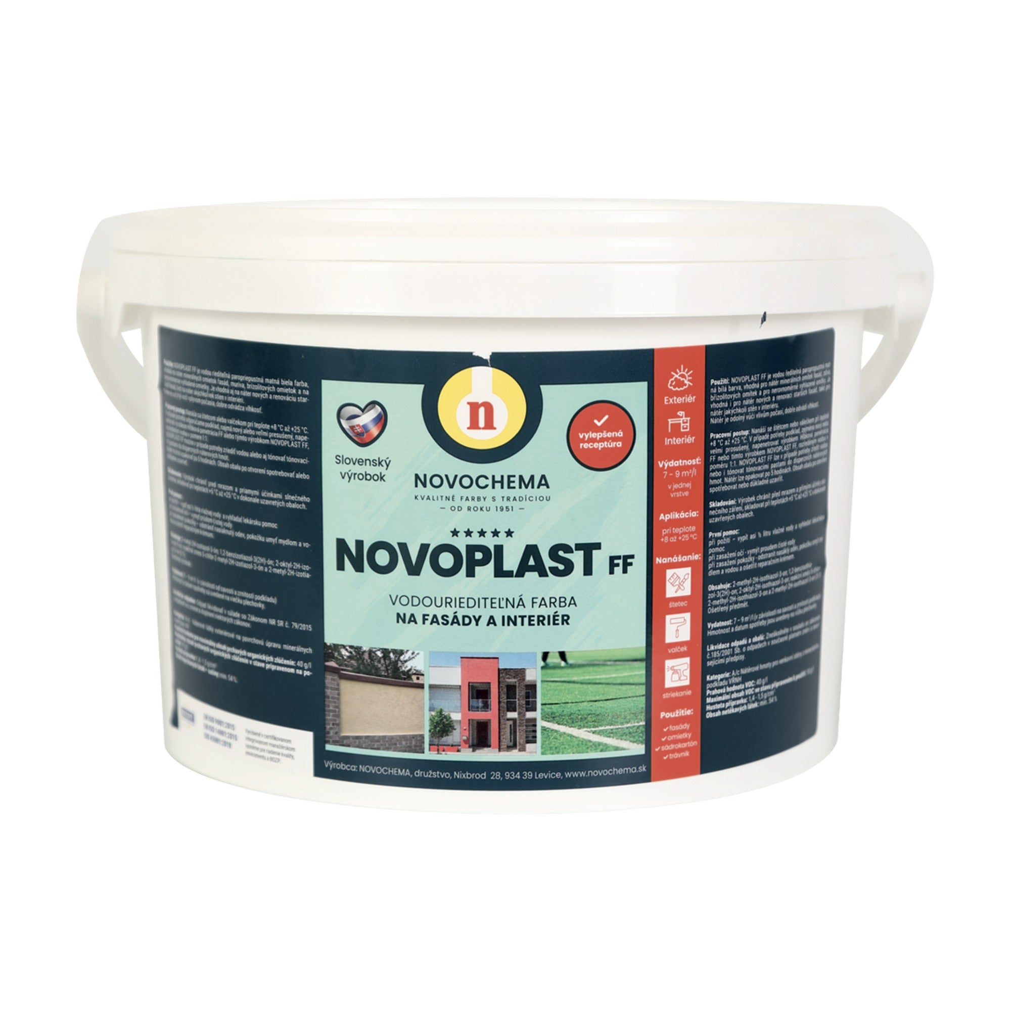 NOVOCHEMA NOVOPLAST FF biela vodou riediteľná fasádna farba