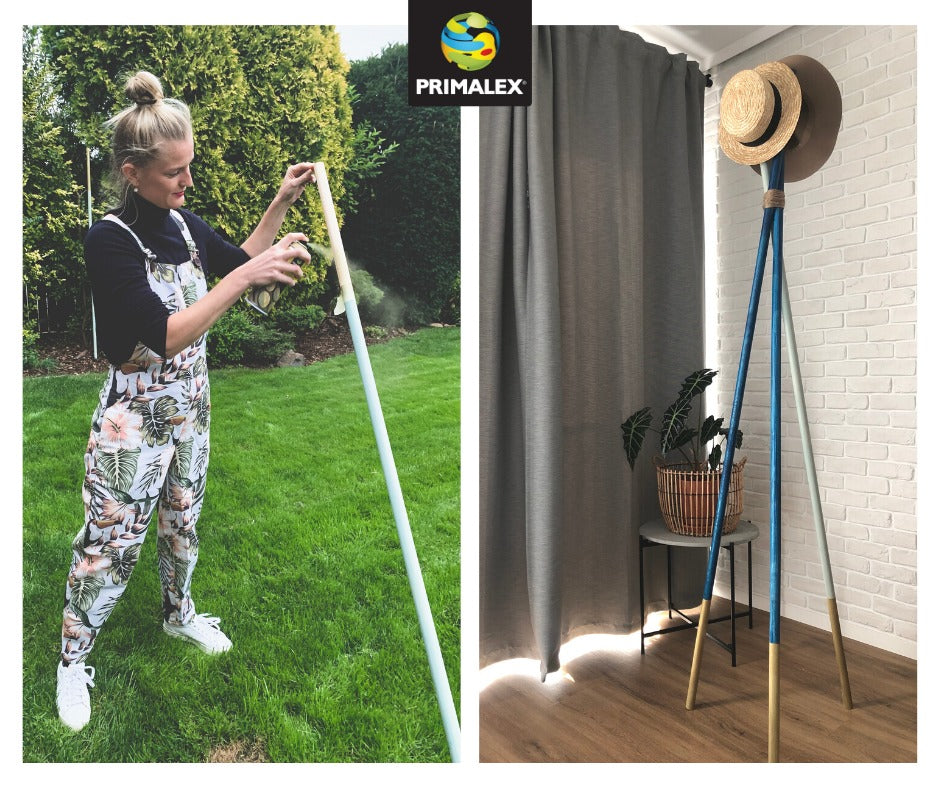 PRIMALEX CHALK EFFECT Rýchloschnúca kriedová matná farba v spreji na nábytok 400 ml_aplikácia pred a po