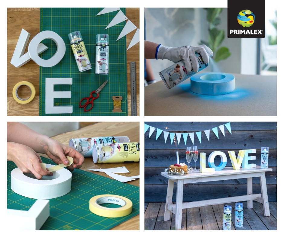 PRIMALEX CHALK EFFECT Rýchloschnúca kriedová matná farba v spreji na nábytok 400 ml_aplikácia pred a po