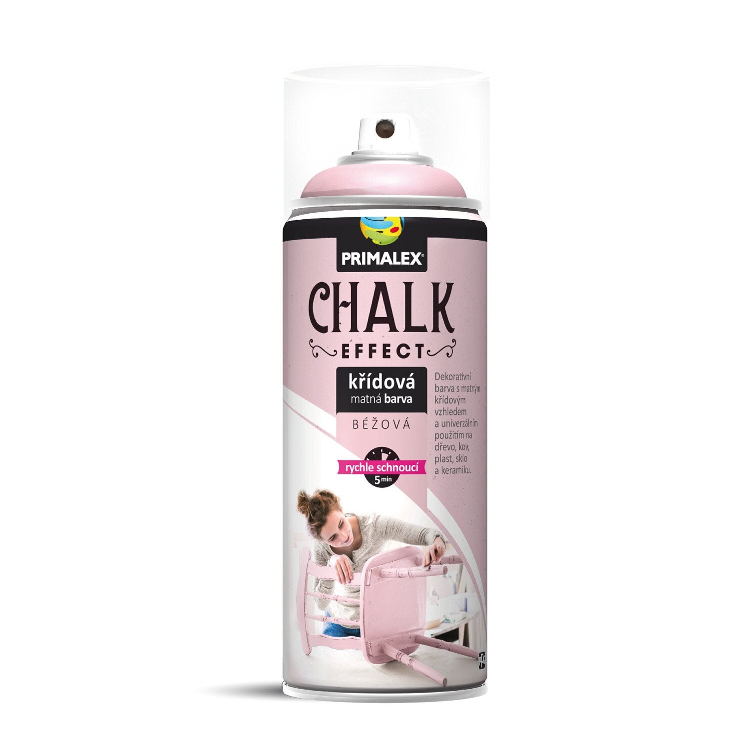 PRIMALEX CHALK EFFECT Rýchloschnúca kriedová matná farba v spreji na nábytok 400 ml_béžová