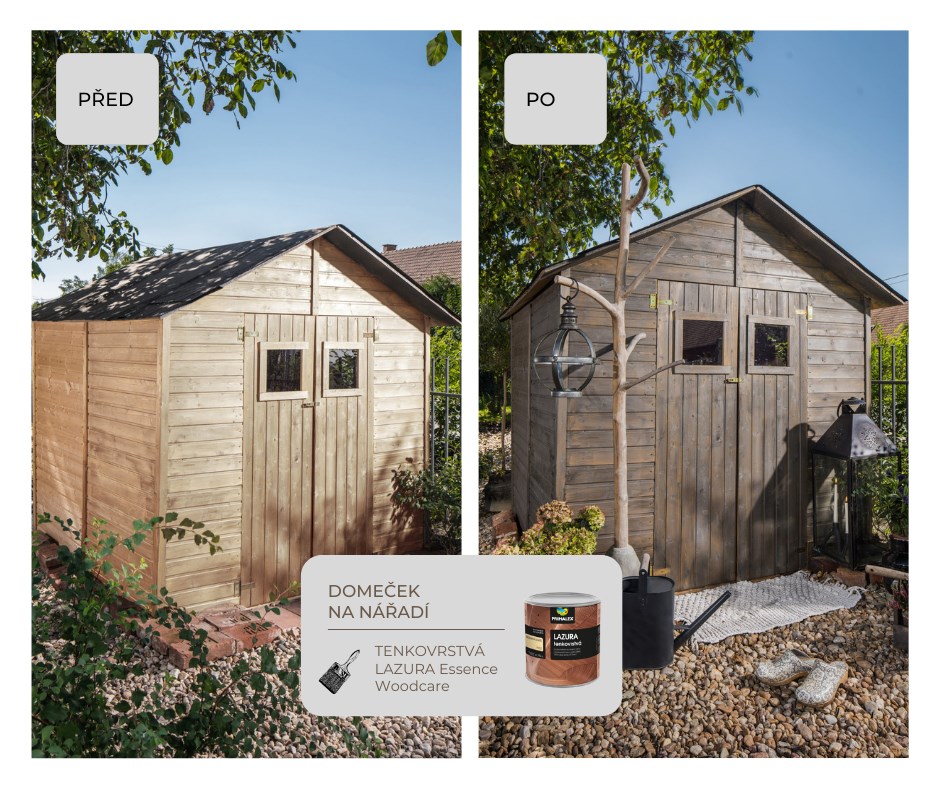 PRIMALEX LAZÚRA tenkovrstvá na drevo_aplikácia pred a po