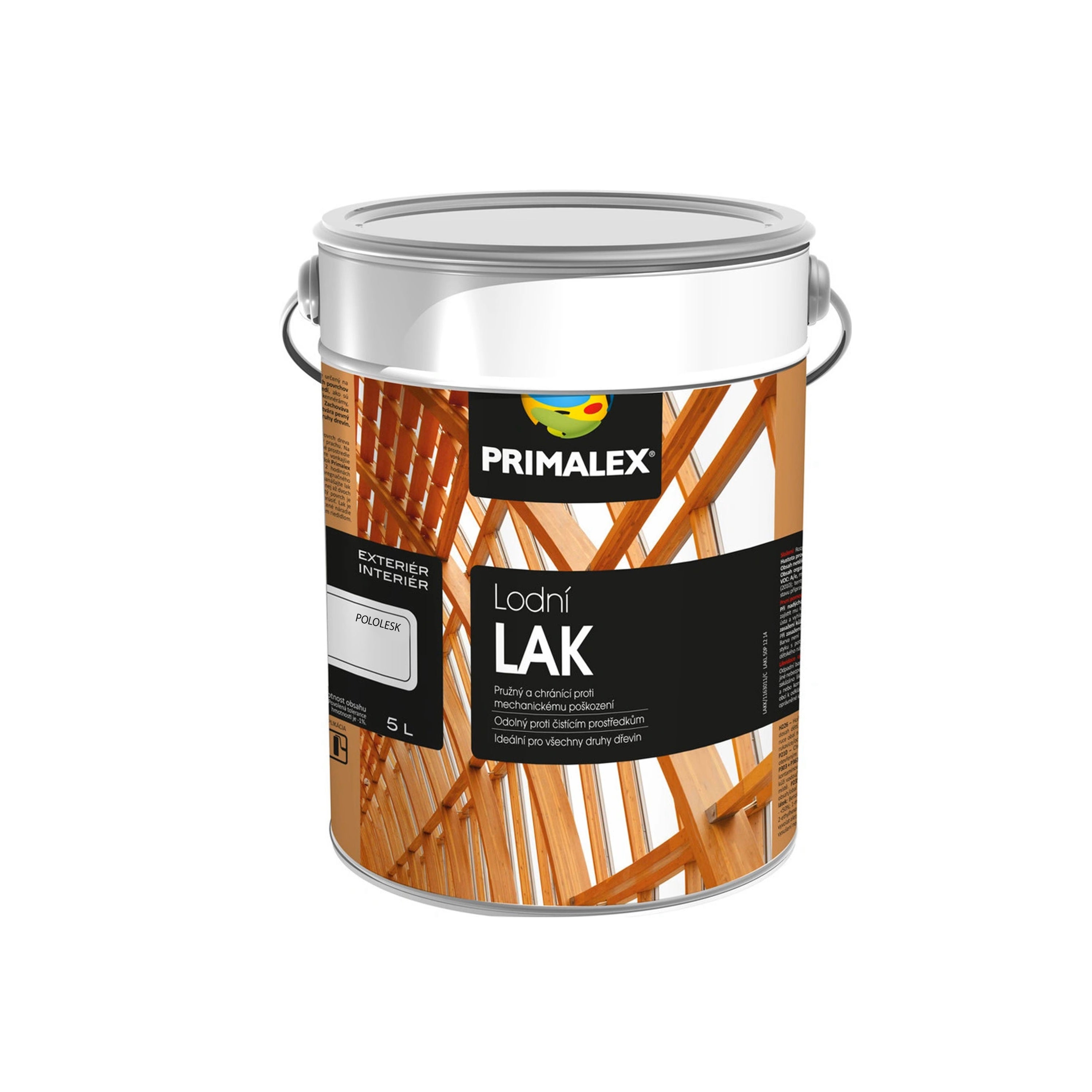 PRIMALEX Bezfarebný lodný LAK na drevo POLOLESK 5l