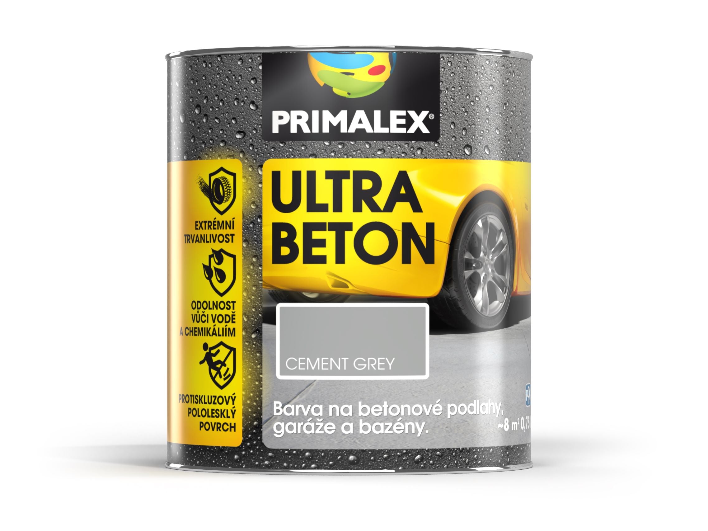 PRIMALEX ULTRA BETON Protišmyková farba na betónové podlahy cement grey 0,75 l