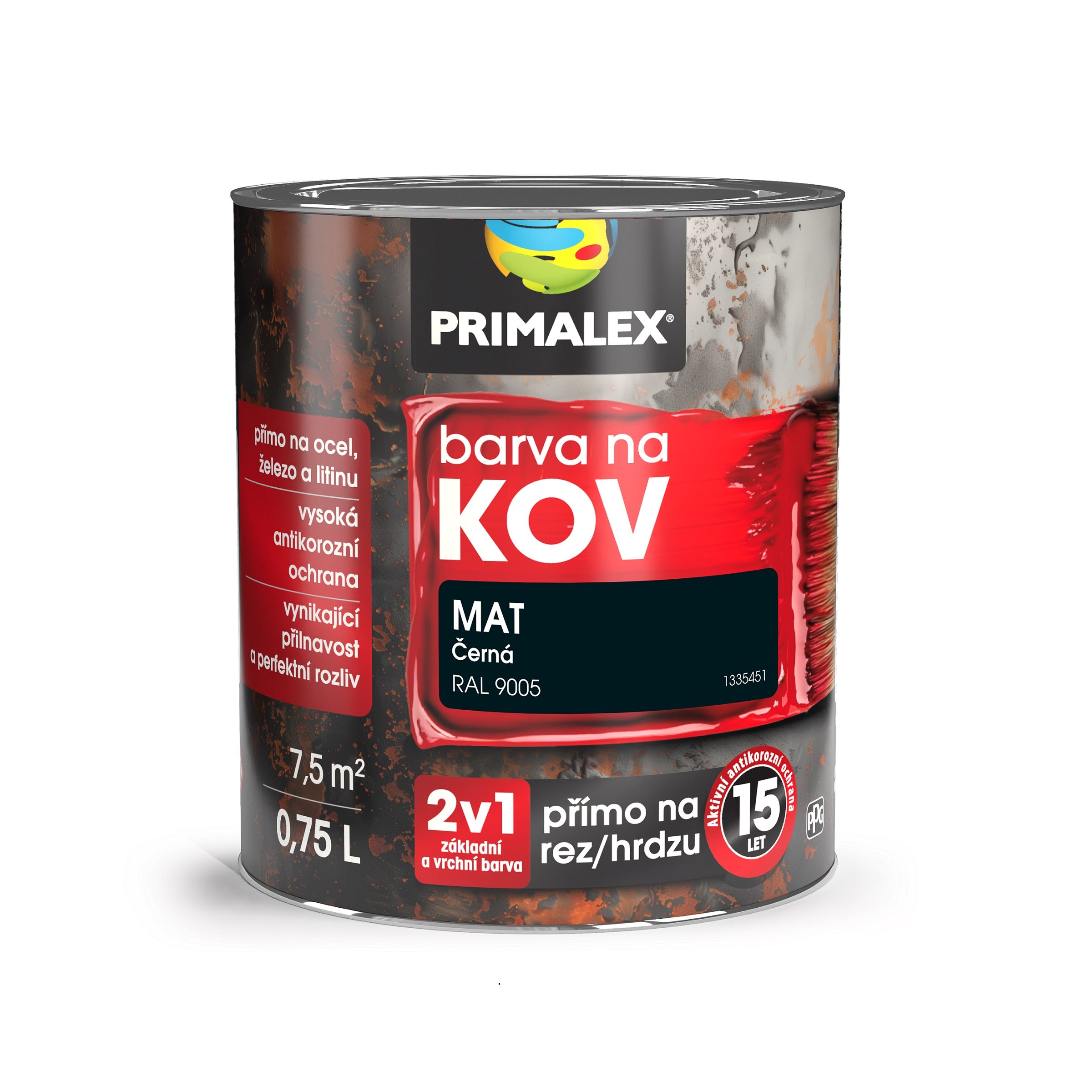 PRIMALEX Antikorózna farba na kov 2v1 čierna