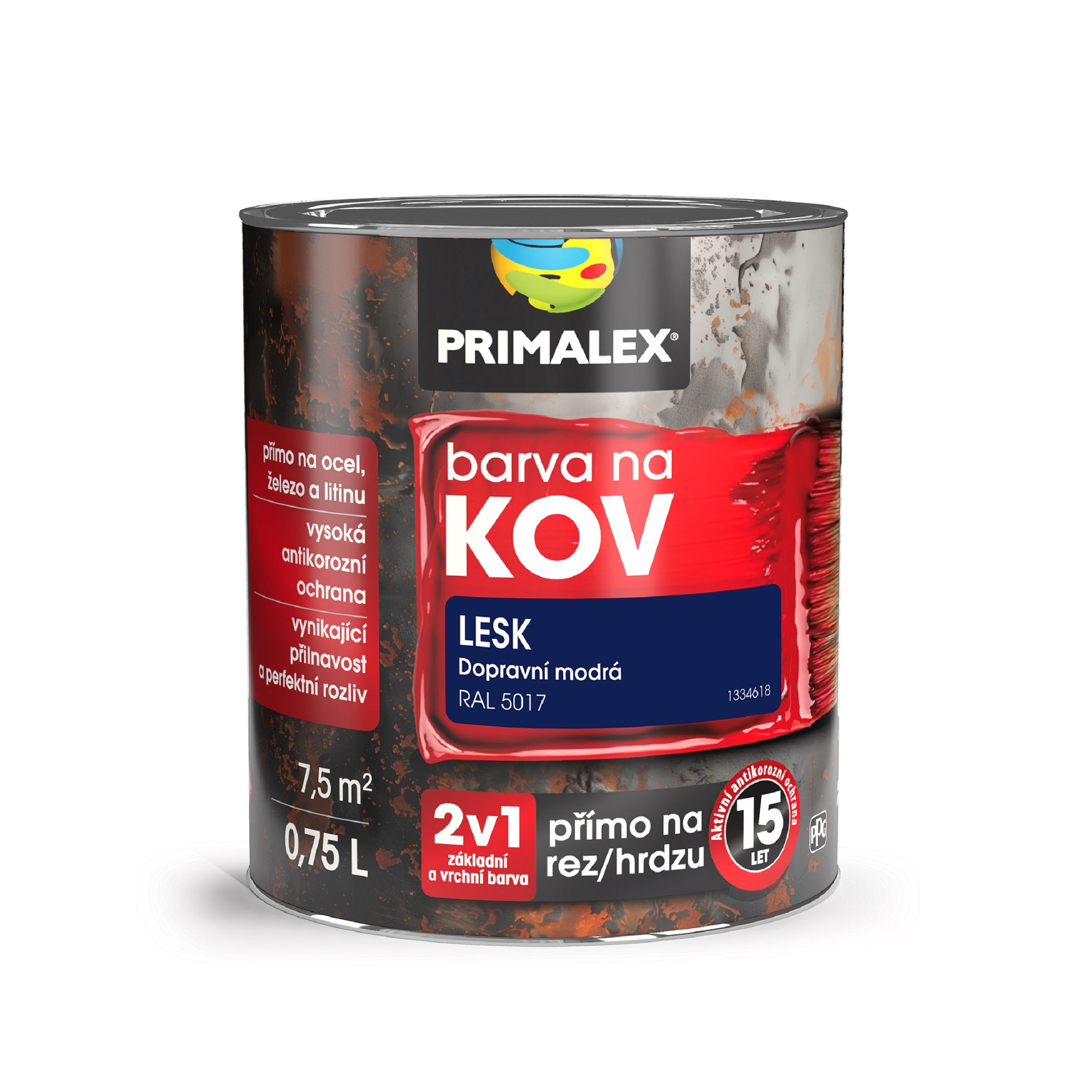 PRIMALEX Antikorózna farba na kov 2v1 dopravná modrá