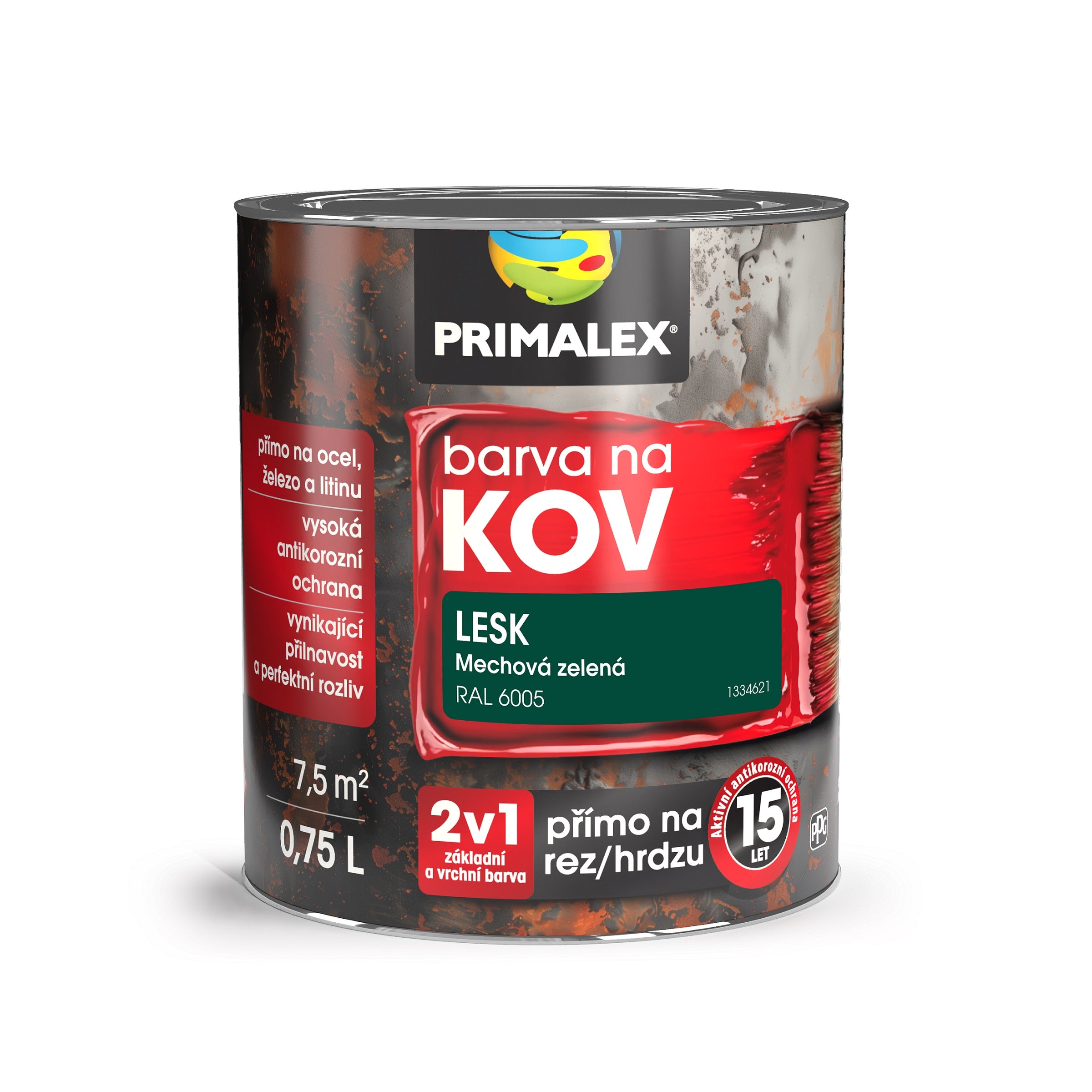 PRIMALEX Antikorózna farba na kov 2v1 machová zelená