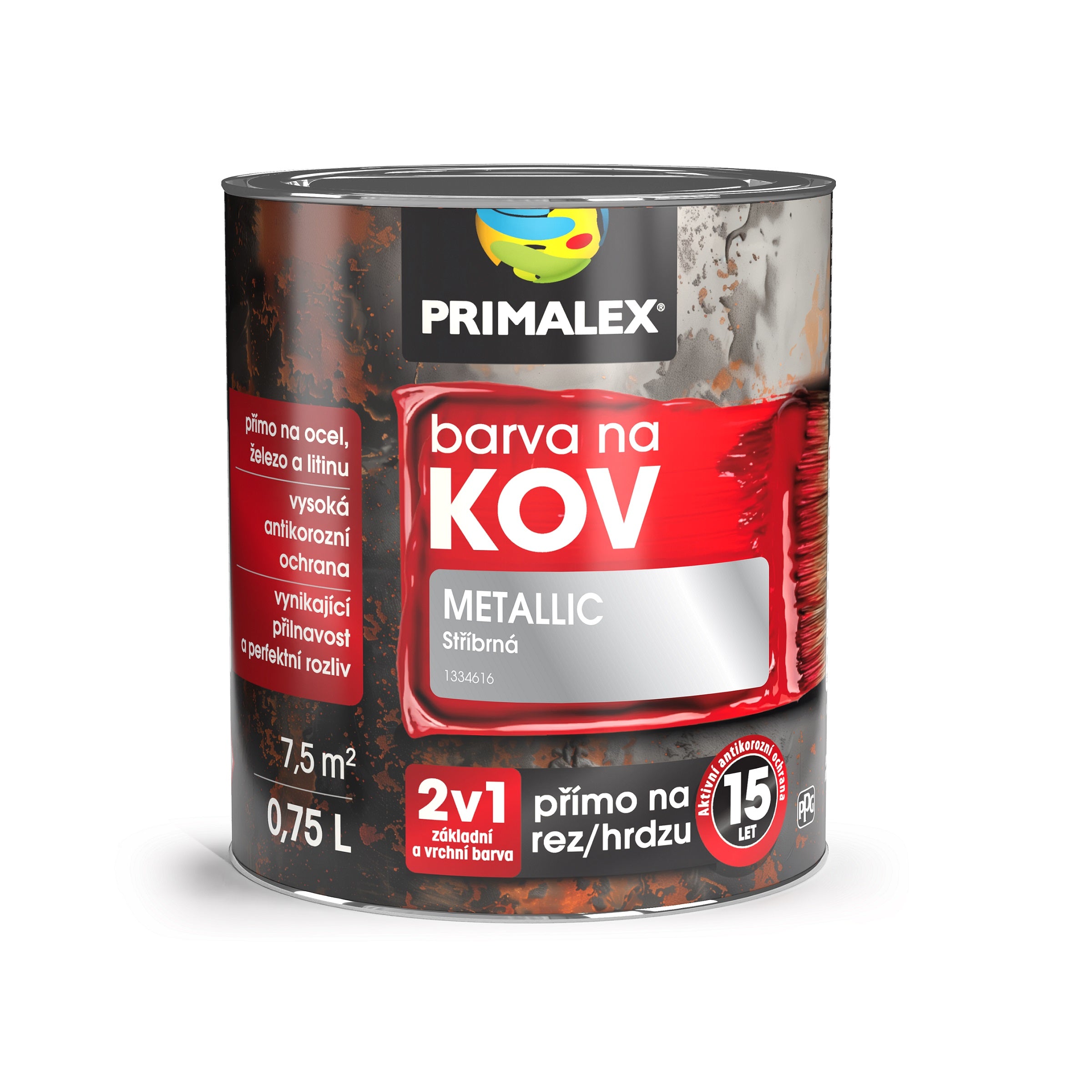 PRIMALEX Antikorózna farba na kov 2v1 strieborná