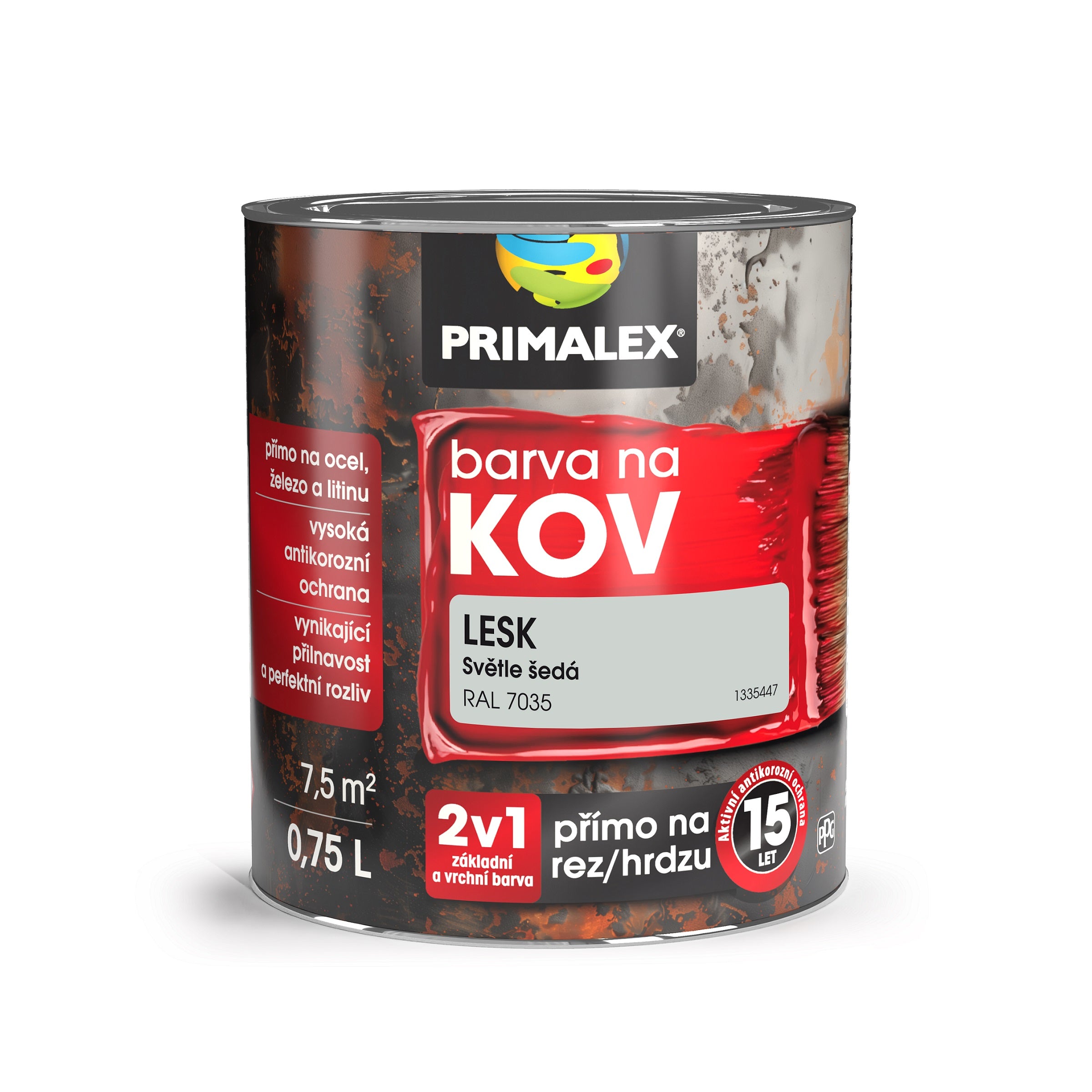 PRIMALEX Antikorózna farba na kov 2v1 svetlosivá