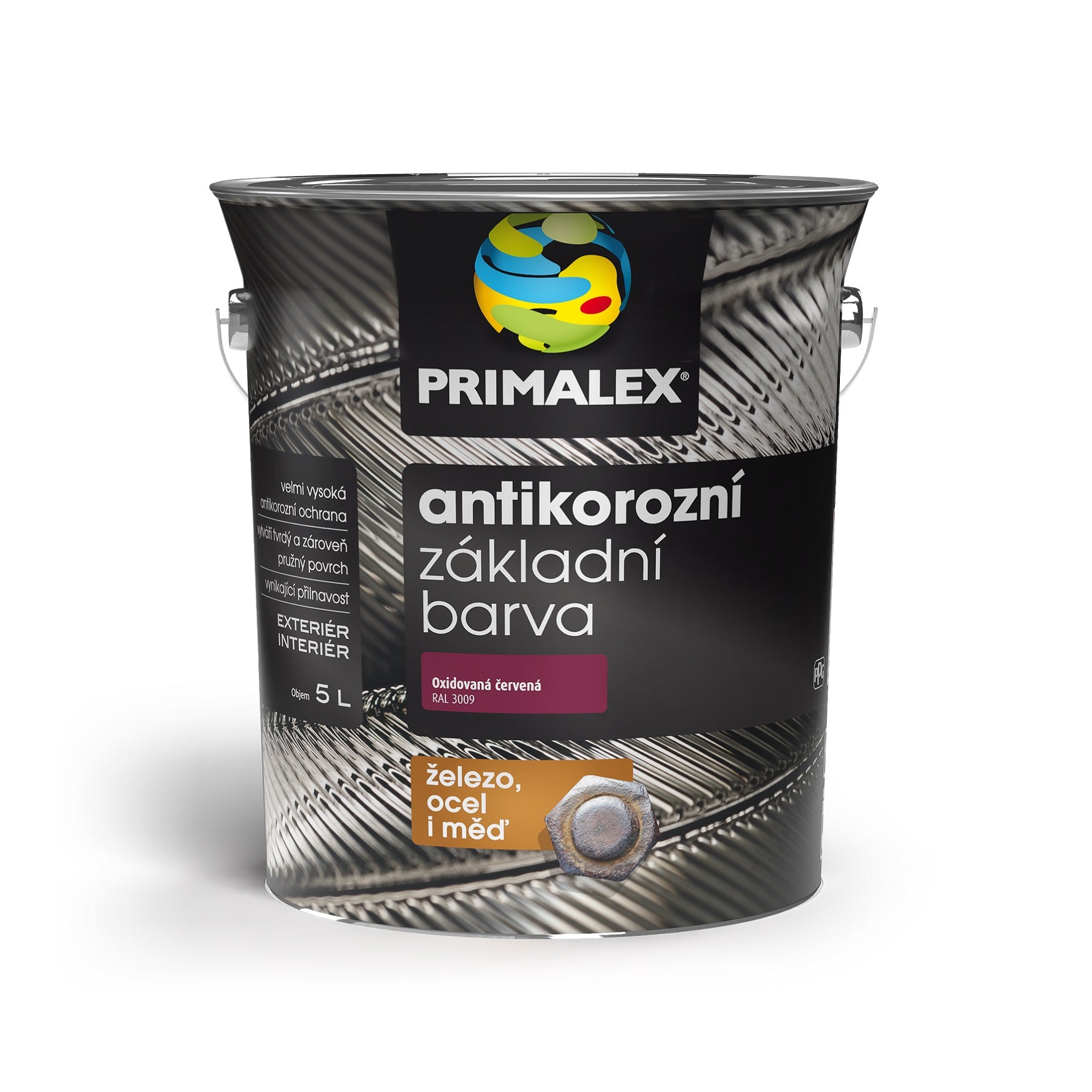 PRIMALEX Antikorózna syntetická základná farba na kov oxidovaná červená 5 l