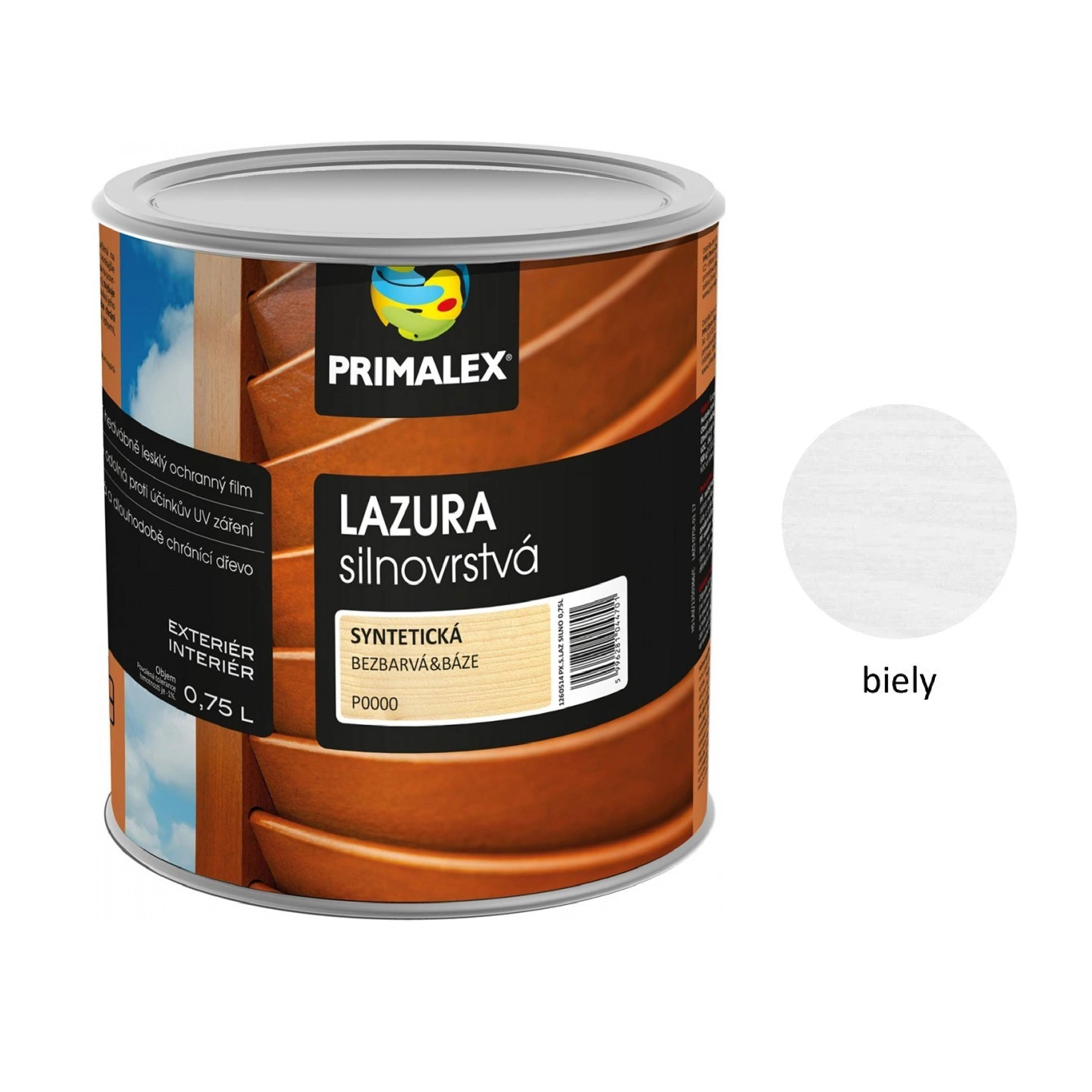 PRIMALEX LAZURA hrubovrstvá lazúra na drevo_biely