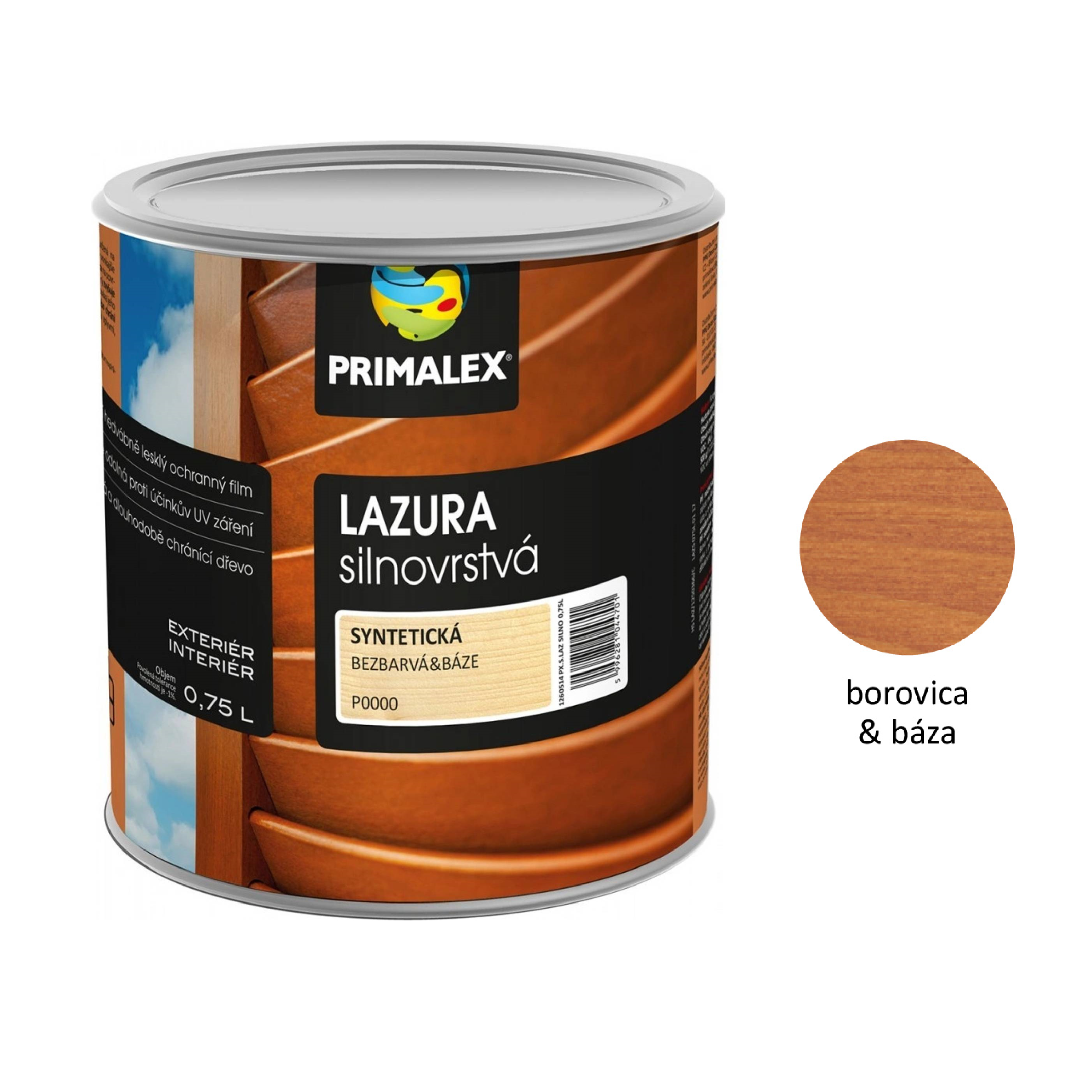 PRIMALEX LAZURA hrubovrstvá na drevo - borovica & báza