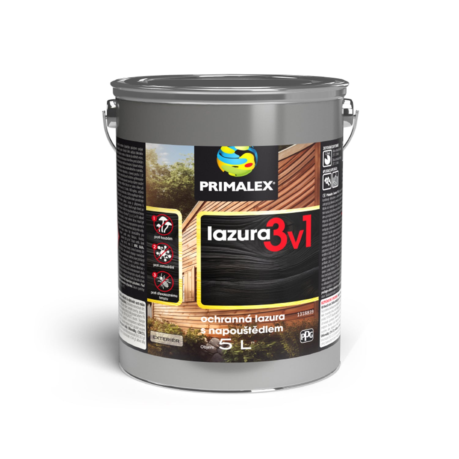 PRIMALEX lazura 3v1 ochranná lazúra na drevo s napúšťadlom exteriér 5 l