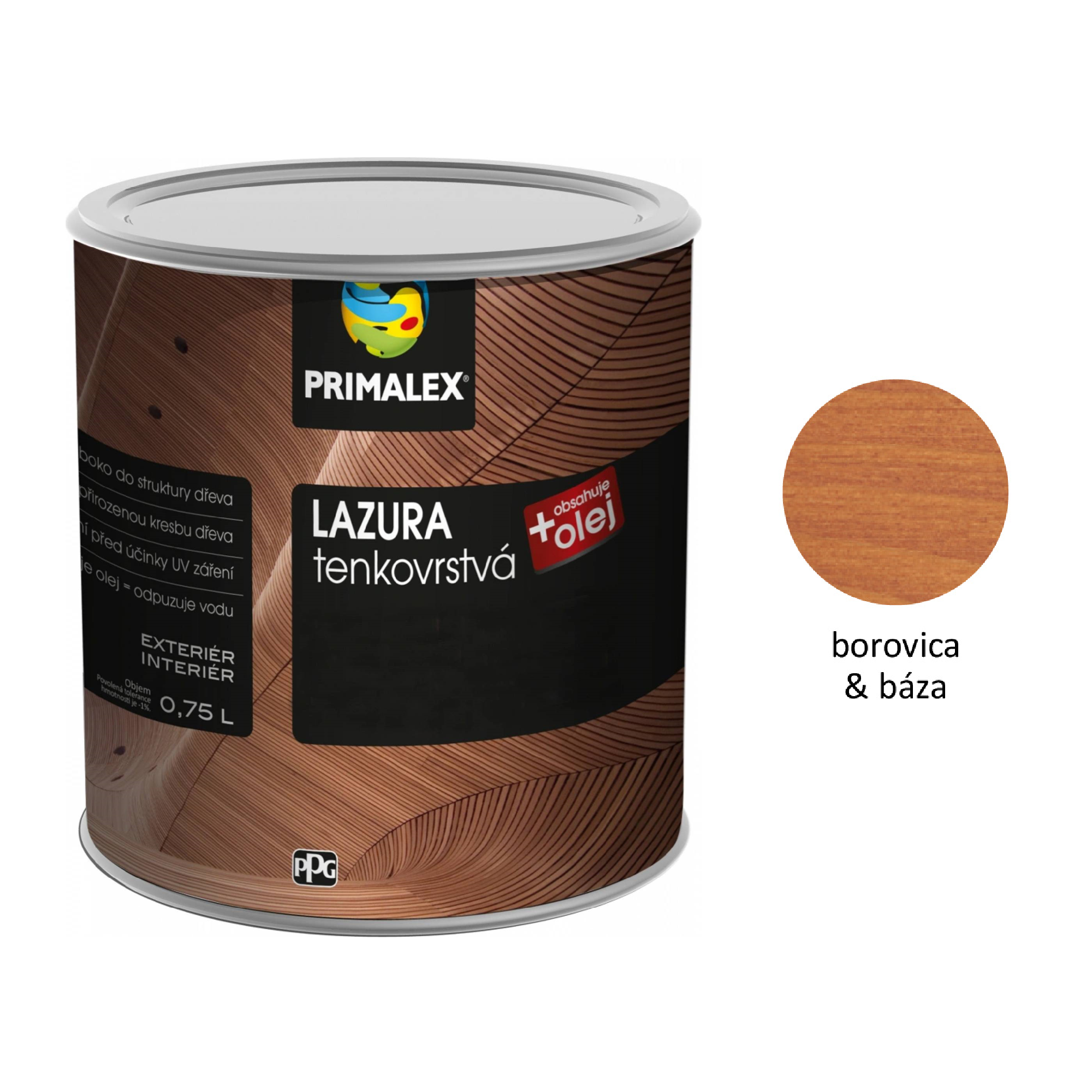 PRIMALEX LAZÚRA tenkovrstvá na drevo - borovica & báza