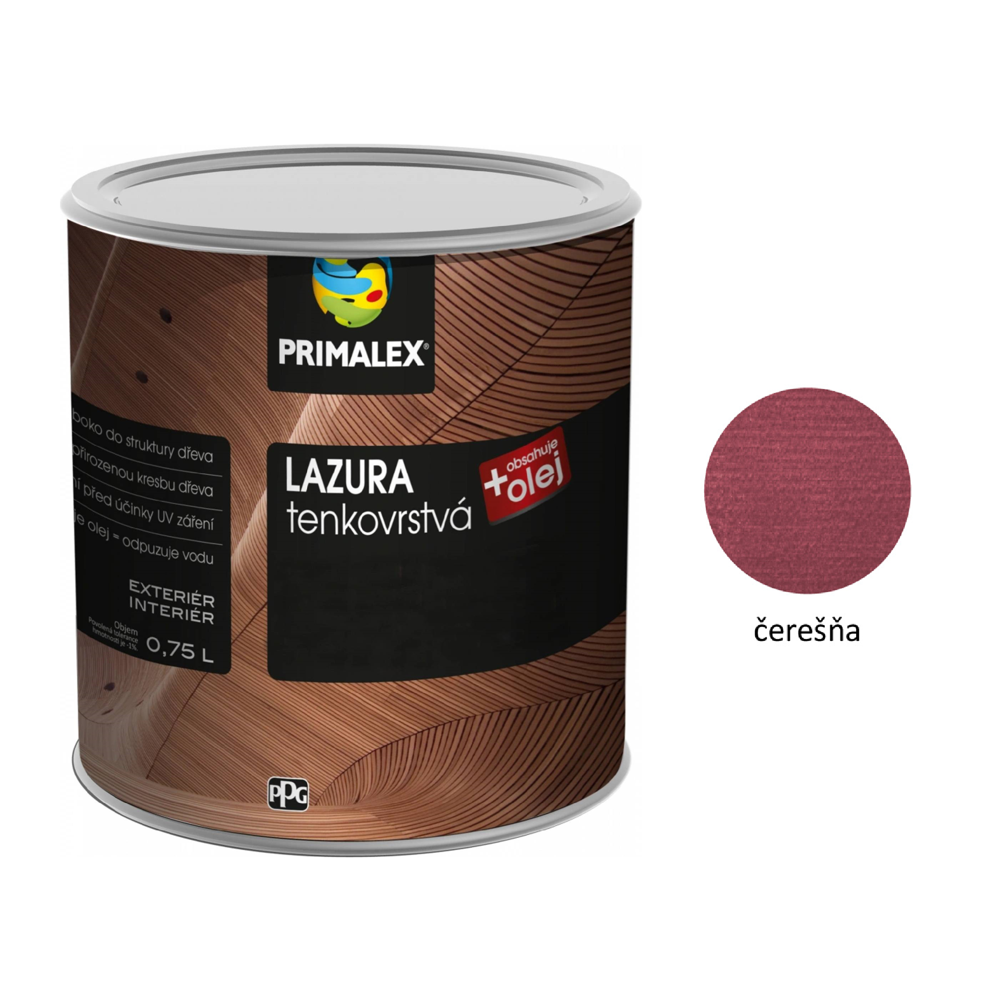 PRIMALEX LAZÚRA tenkovrstvá na drevo - čerešňa