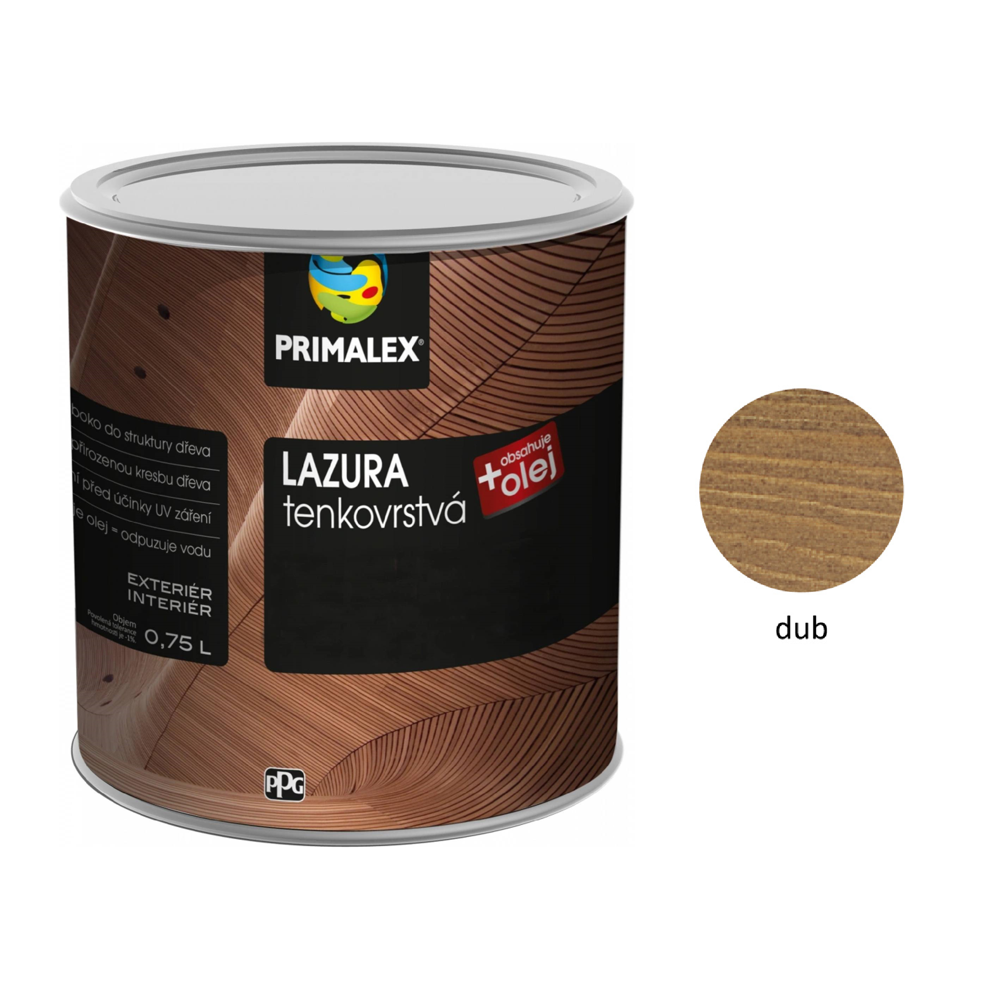 PRIMALEX LAZÚRA tenkovrstvá na drevo - dub
