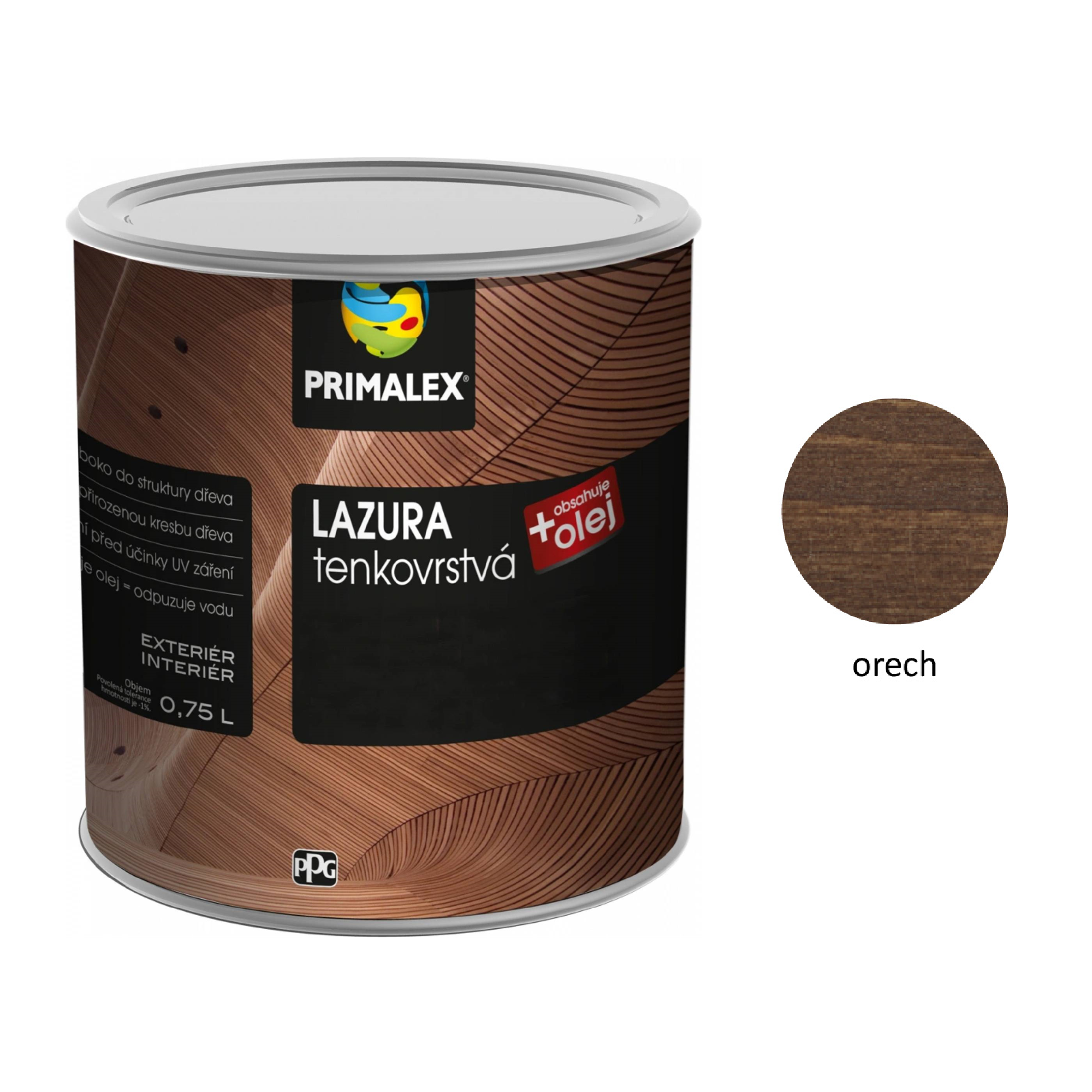 PRIMALEX LAZÚRA tenkovrstvá na drevo - orech