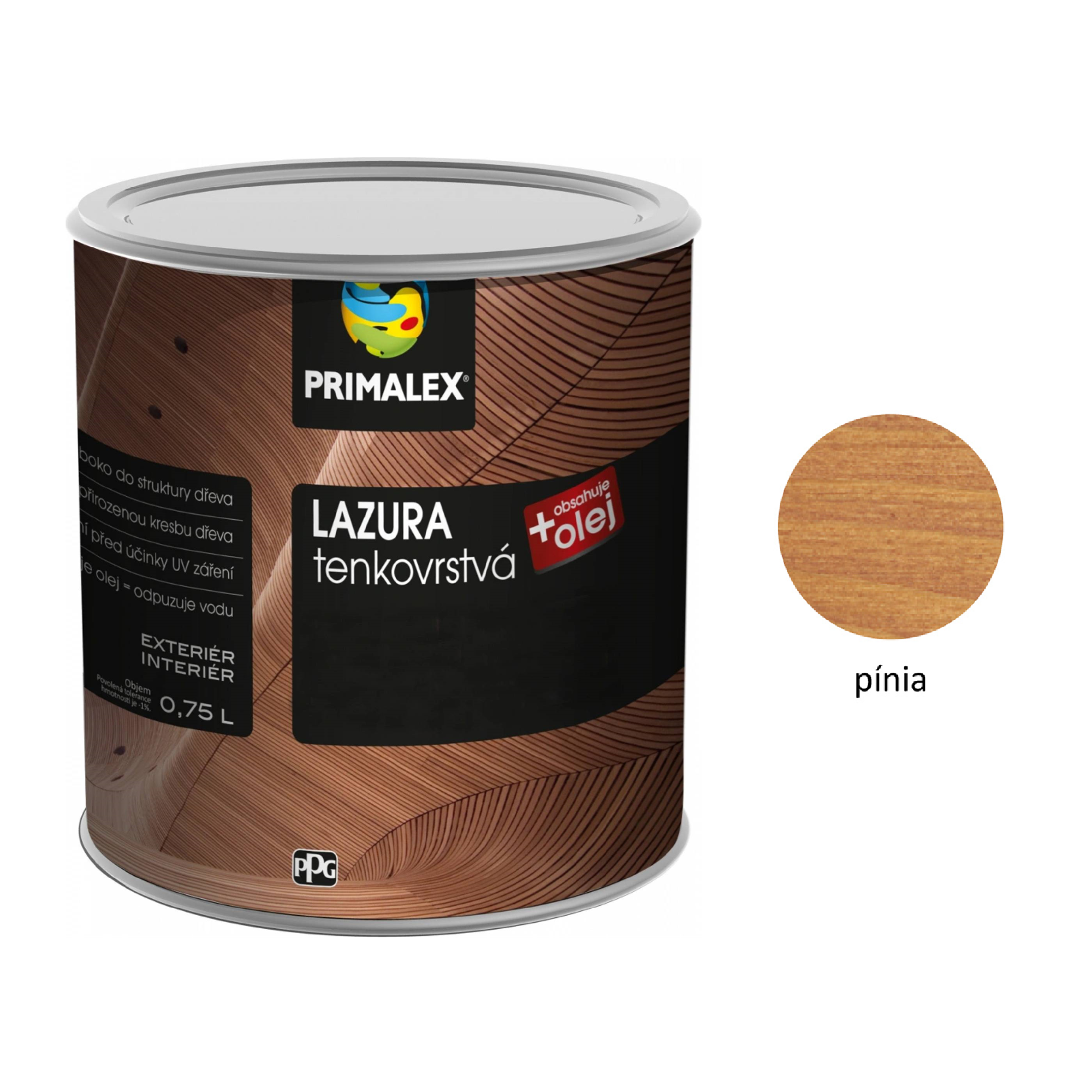 PRIMALEX LAZÚRA tenkovrstvá na drevo - pínia