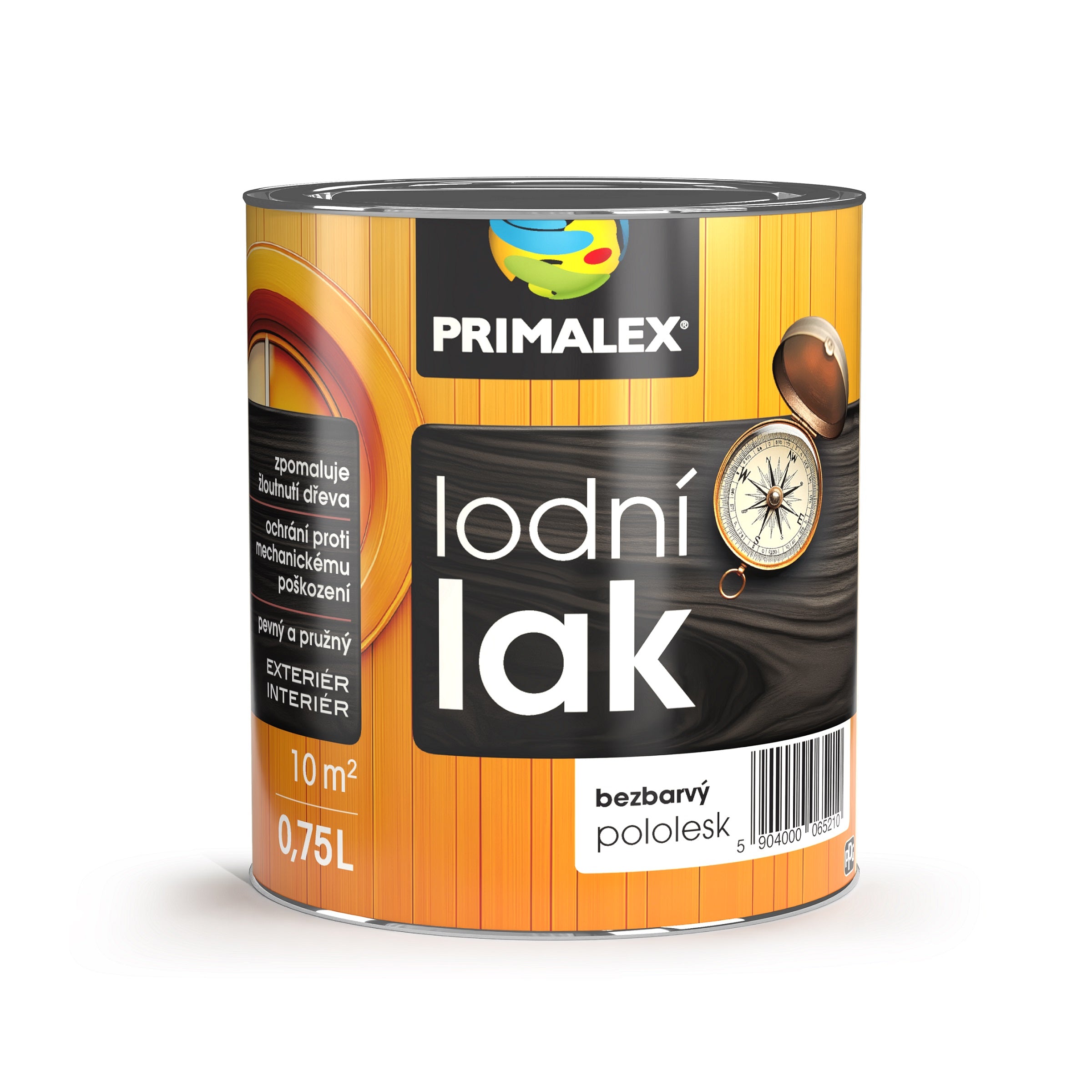 PRIMALEX Bezfarebný lodný LAK na drevo POLOLESK 0,75l