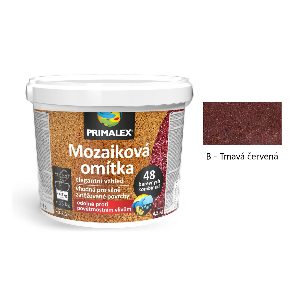 PRIMALEX Mozaiková omietka dekoratívna - B - Tmavá červená