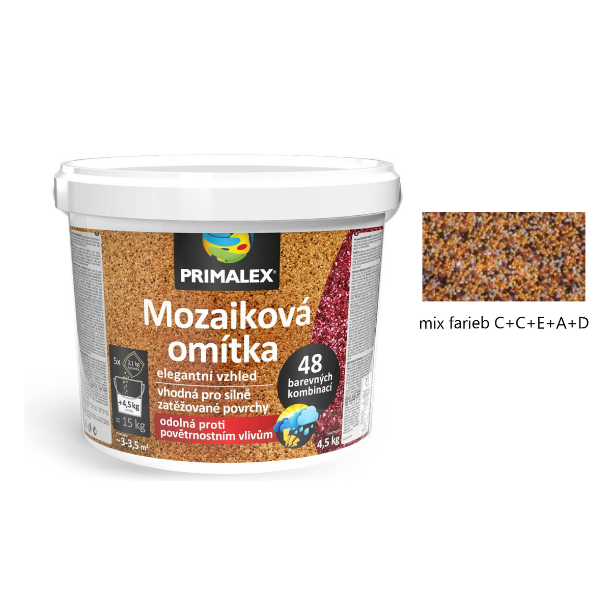 PRIMALEX Mozaiková omietka dekoratívna - mix farieb C+C+E+A+D