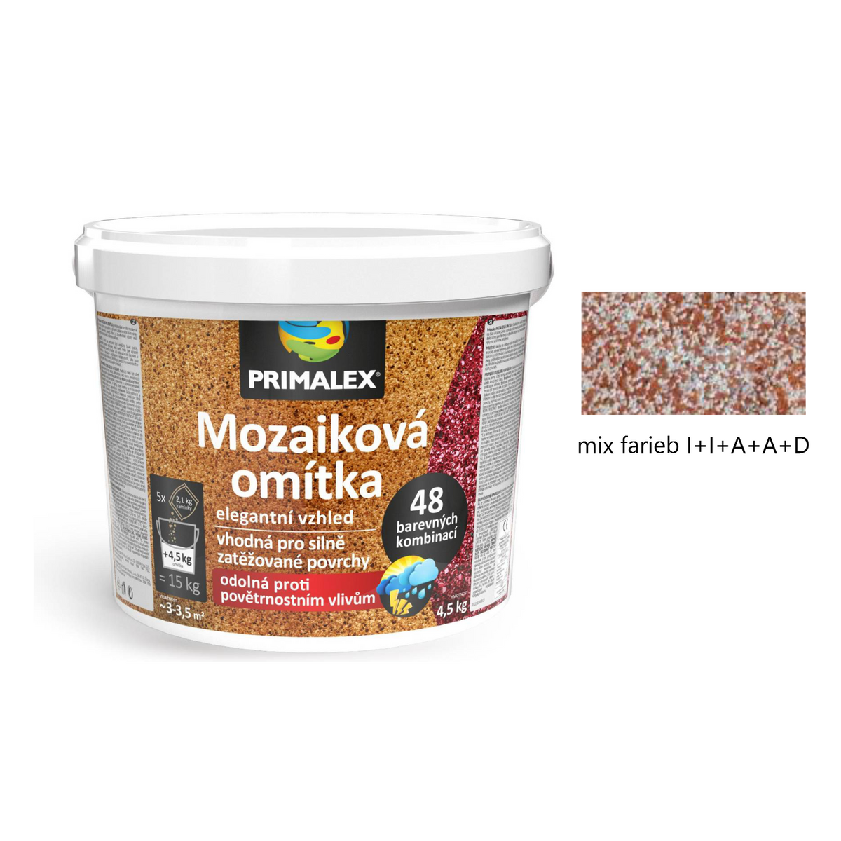 PRIMALEX Mozaiková omietka dekoratívna - mix farieb I+I+A+A+D