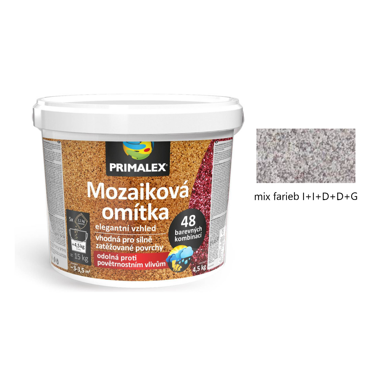 PRIMALEX Mozaiková omietka dekoratívna - mix farieb I+I+D+D+G