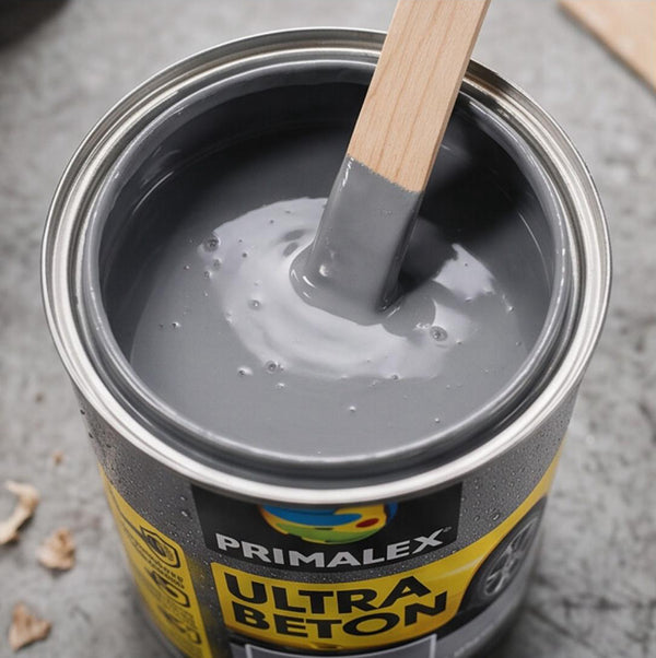 PRIMALEX ULTRA BETON Protišmyková farba na betónové podlahy_otvorená plechovka cement grey