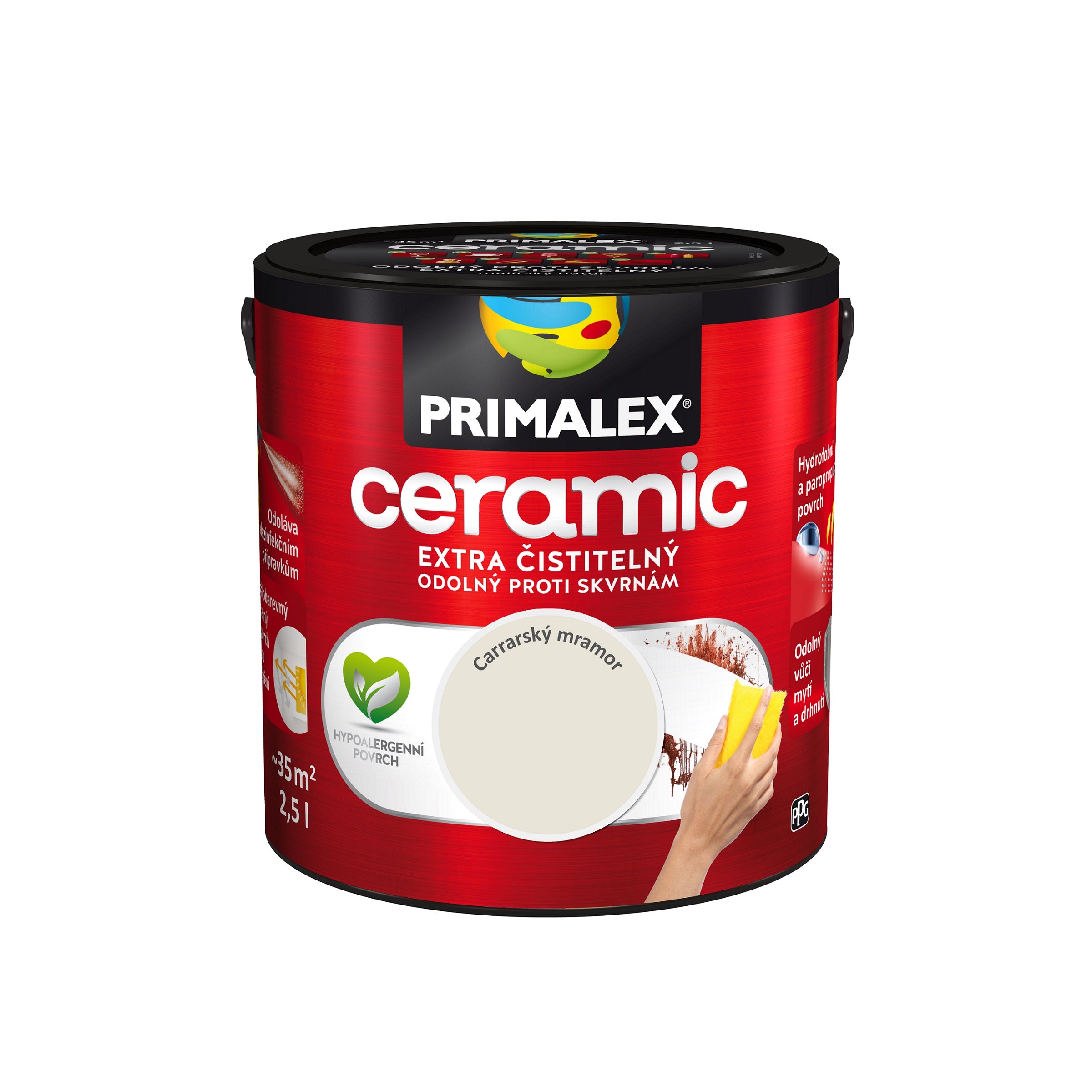 PRIMALEX ceramic umývateľná interiérová farba na stenu carrarský mramor 2,5 l