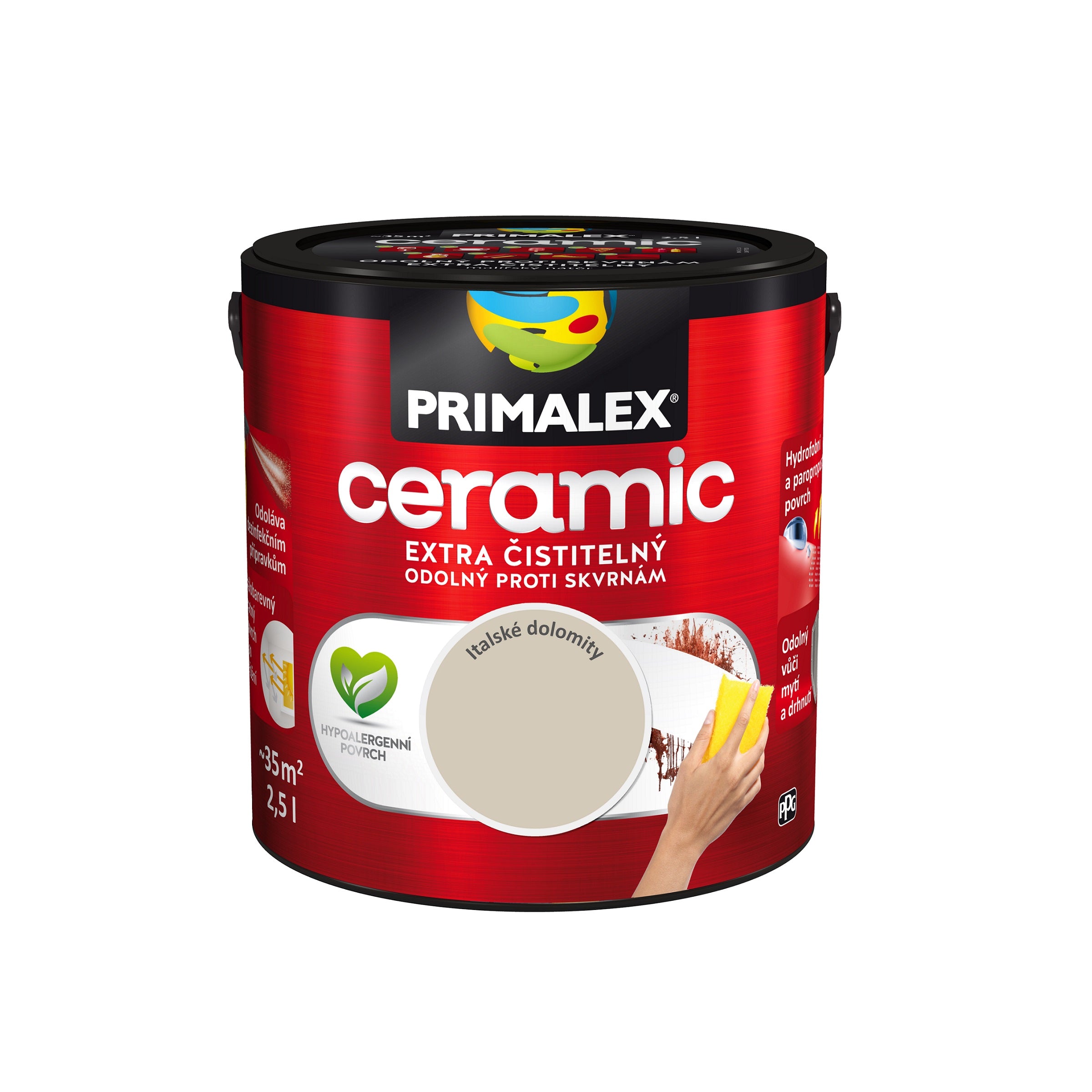 PRIMALEX ceramic umývateľná interiérová farba na stenu talianske dolomity 2,5 l