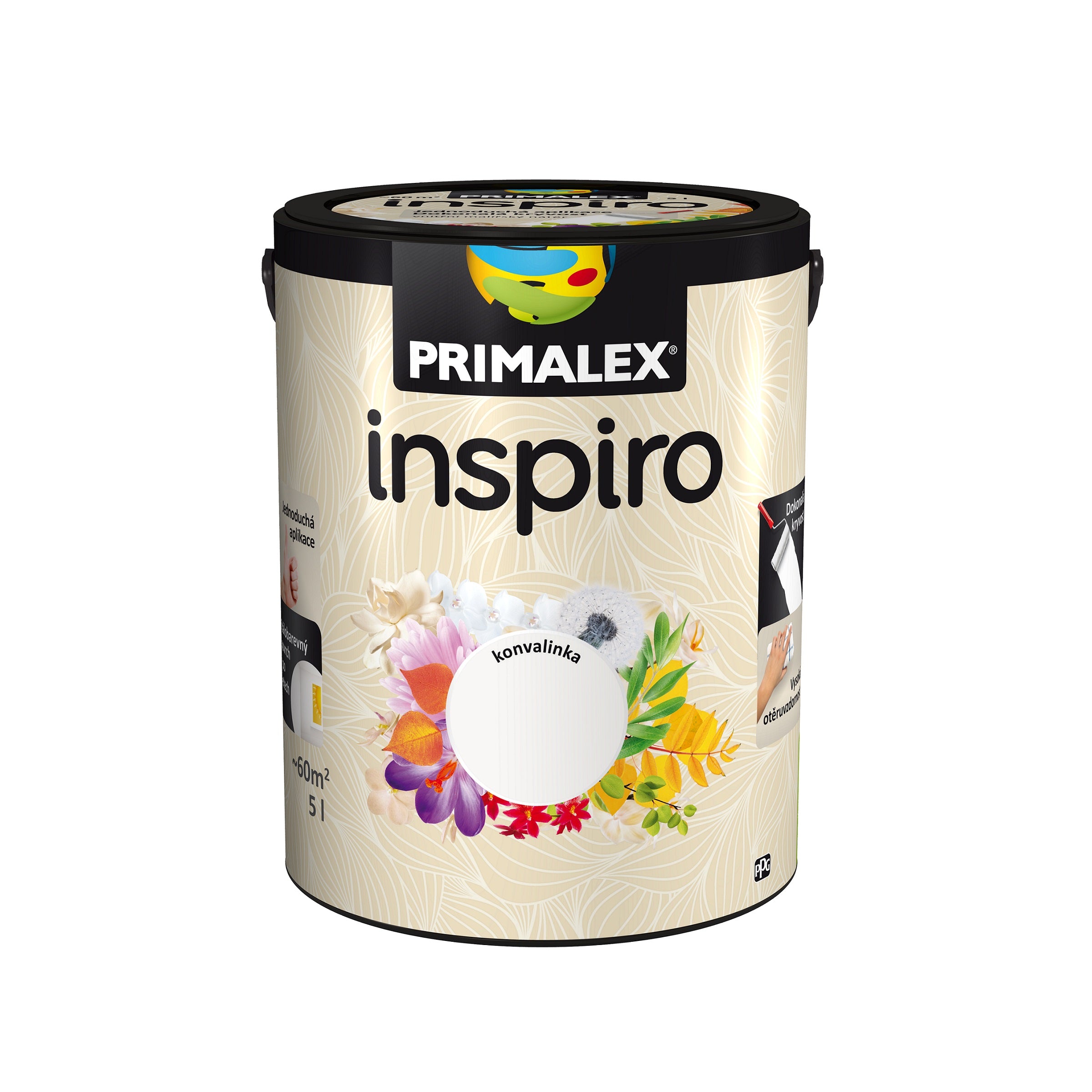 PRIMALEX inspiro farebný maliarsky náter do interiéru konvalinka 5 l