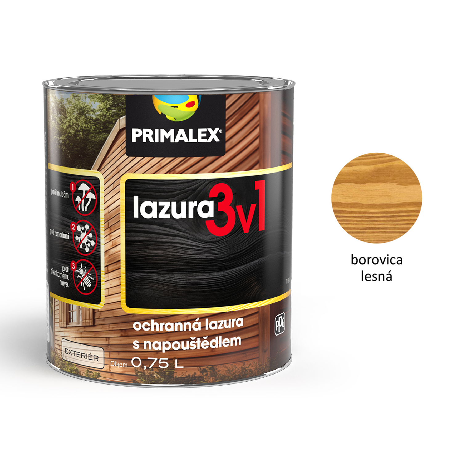 PRIMALEX lazura 3v1 ochranná lazúra na drevo s napúšťadlom exteriér - borovica lesná