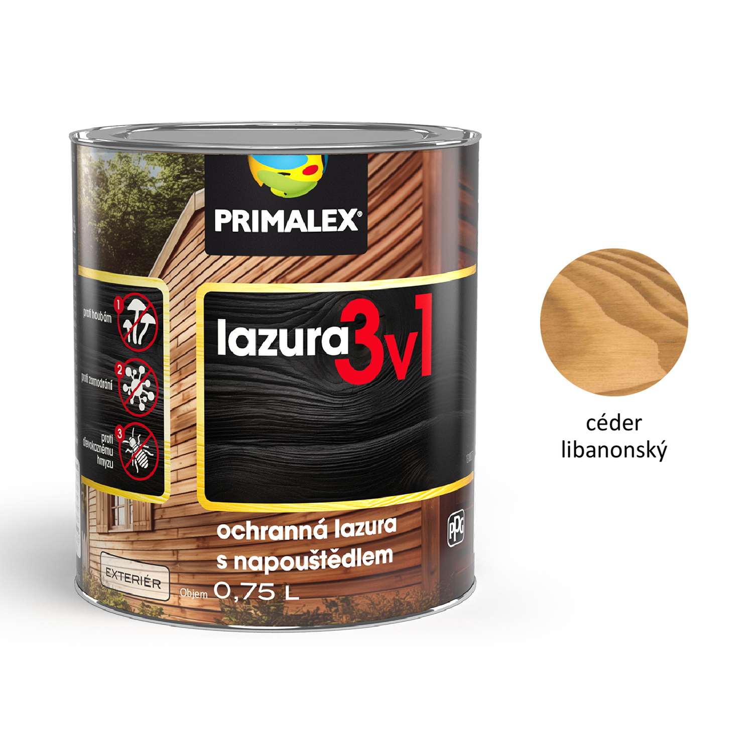 PRIMALEX lazura 3v1 ochranná lazúra na drevo s napúšťadlom exteriér - céder libanonský