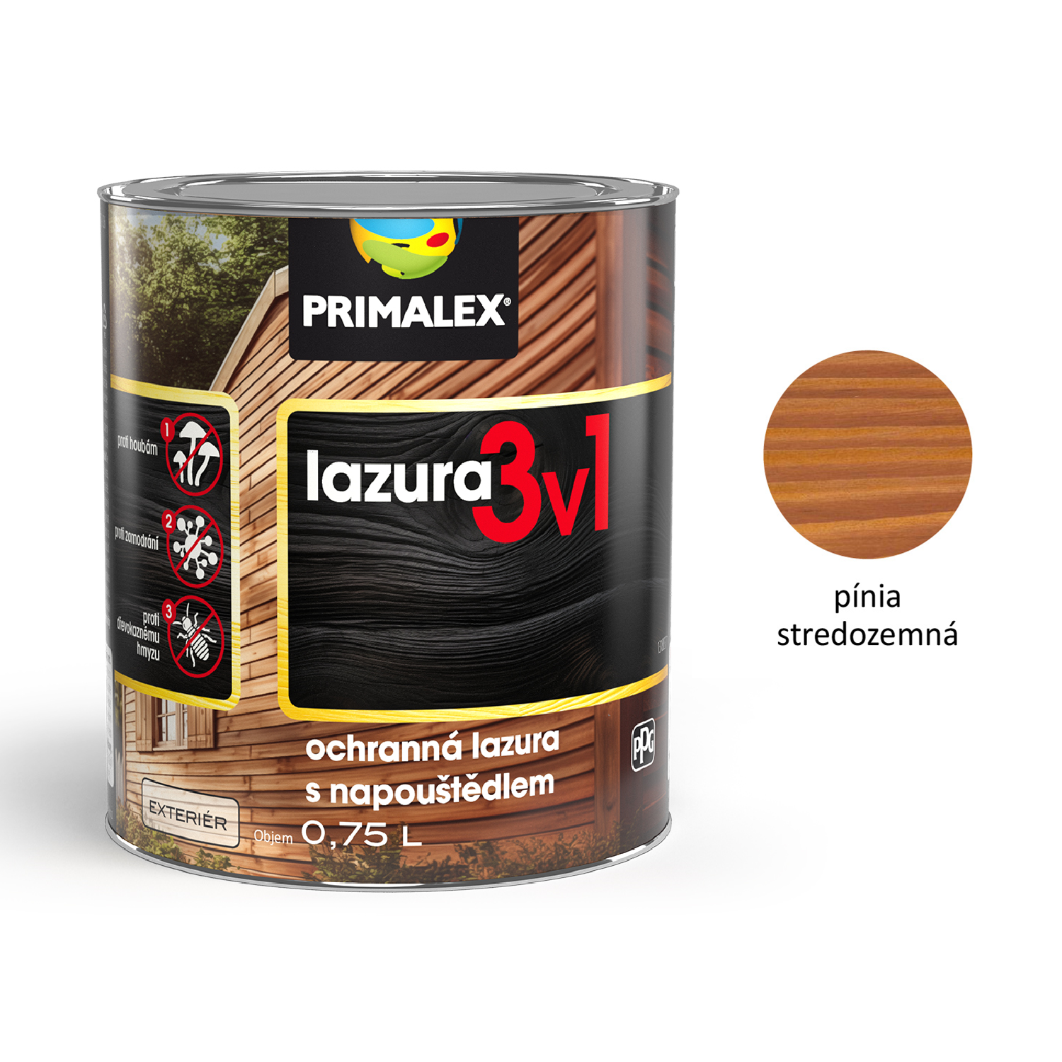 PRIMALEX lazura 3v1 ochranná lazúra na drevo s napúšťadlom exteriér - pínia stredozemná