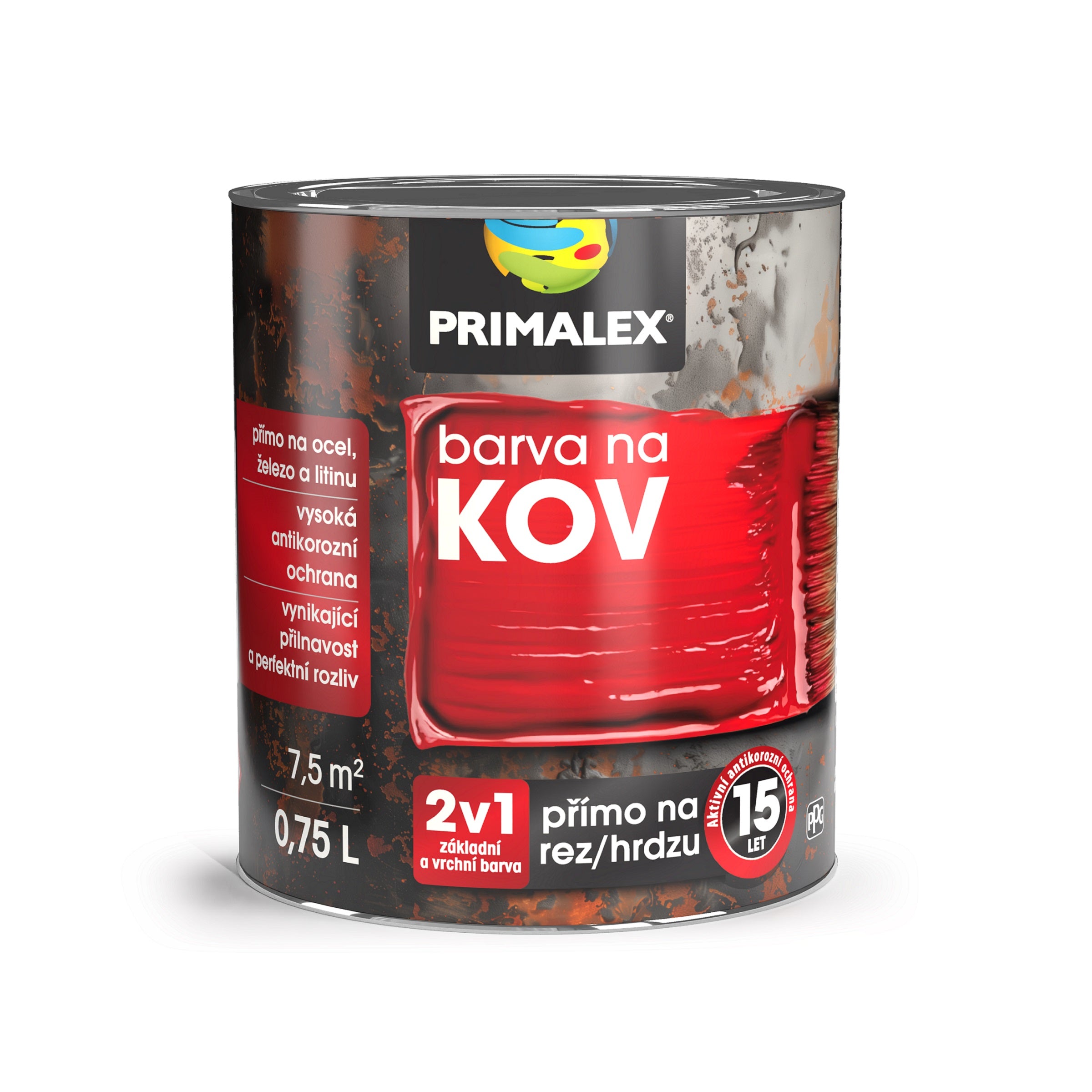 PRIMALEX Antikorózna farba na kov 2v1 0,75 l