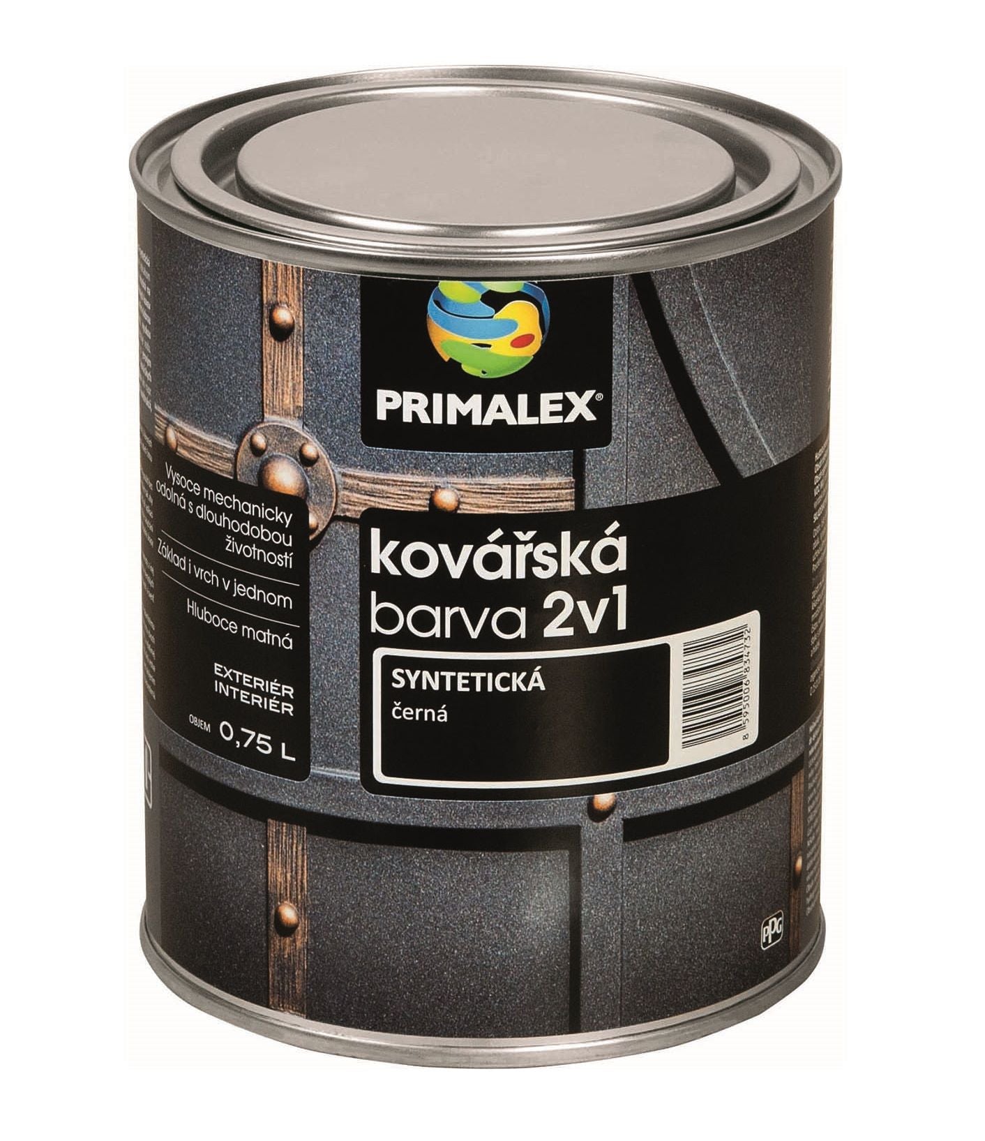 PRIMALEX Syntetická kováčska čierna farba na kov 2v1