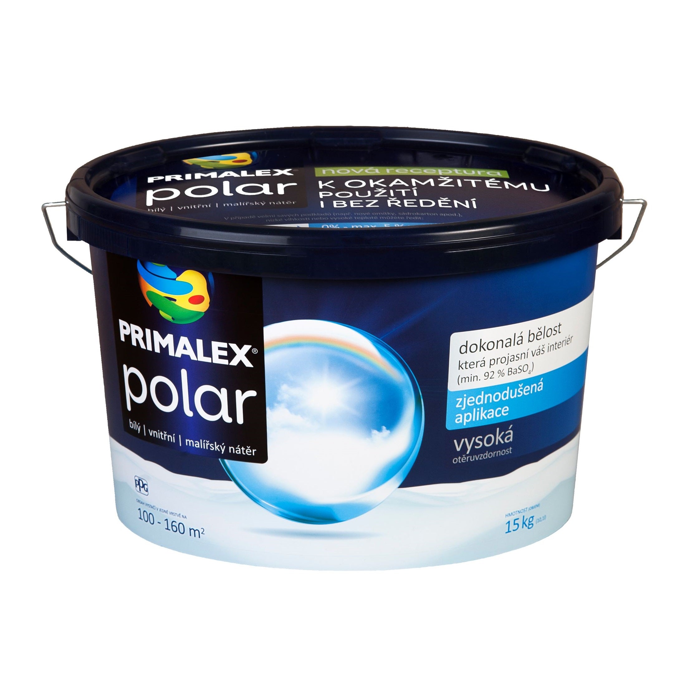 PRIMALEX polar biela oteruvzdorná interiérová farba na stenu 15 kg