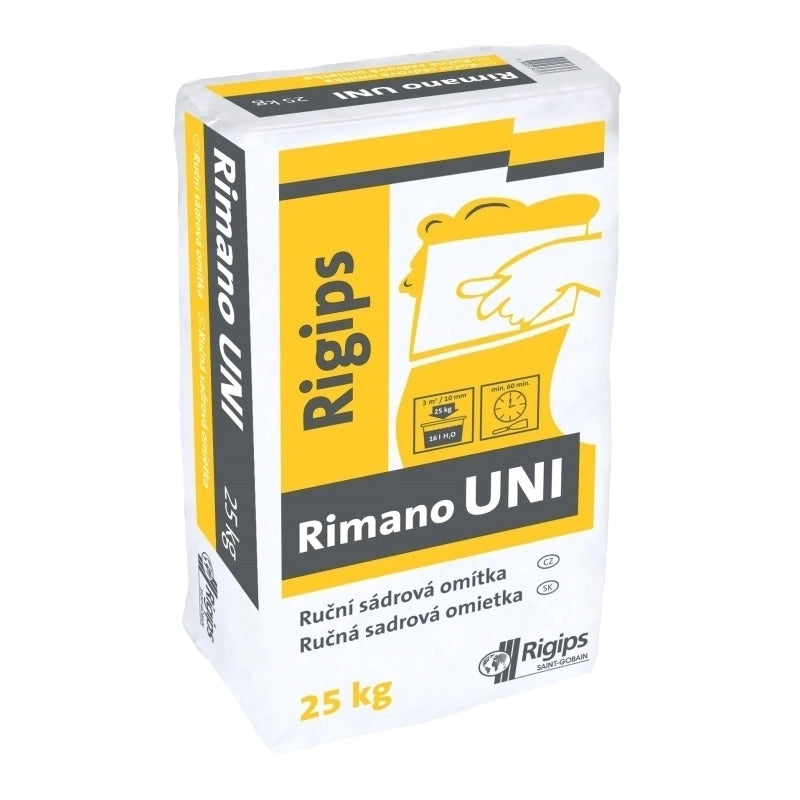 Rigips Rimano UNI vnútorná hladená sadrová omietka na stenu 25 kg