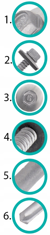 ETANCO GTR 12 SP Ø5,5 / 6,3 mm skrutka na upevnenie sendvičových panelov s podložkou A19