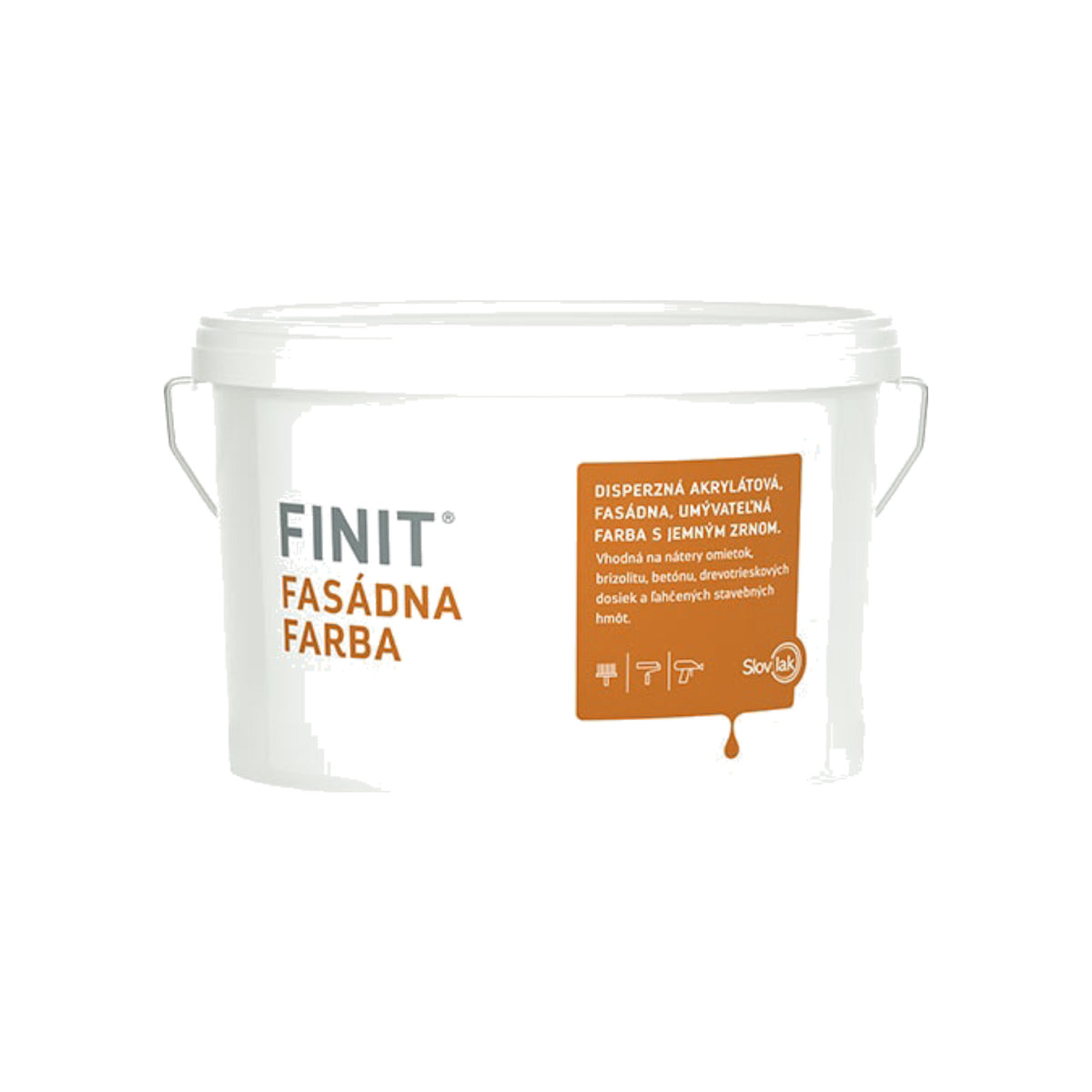 Slovlak FINIT biela umývateľná akrylátová fasádna farba s jemným zrnom
