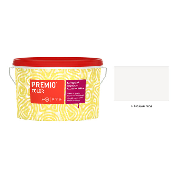 Slovlak PREMIO COLOR natónovaná interiérová maliarska farba na stenu - 4. Sibírska perla