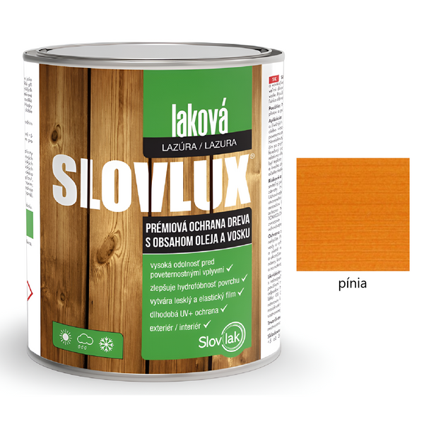 Slovlak SLOVLUX laková hrubovrstvá lazúra na drevo - pínia