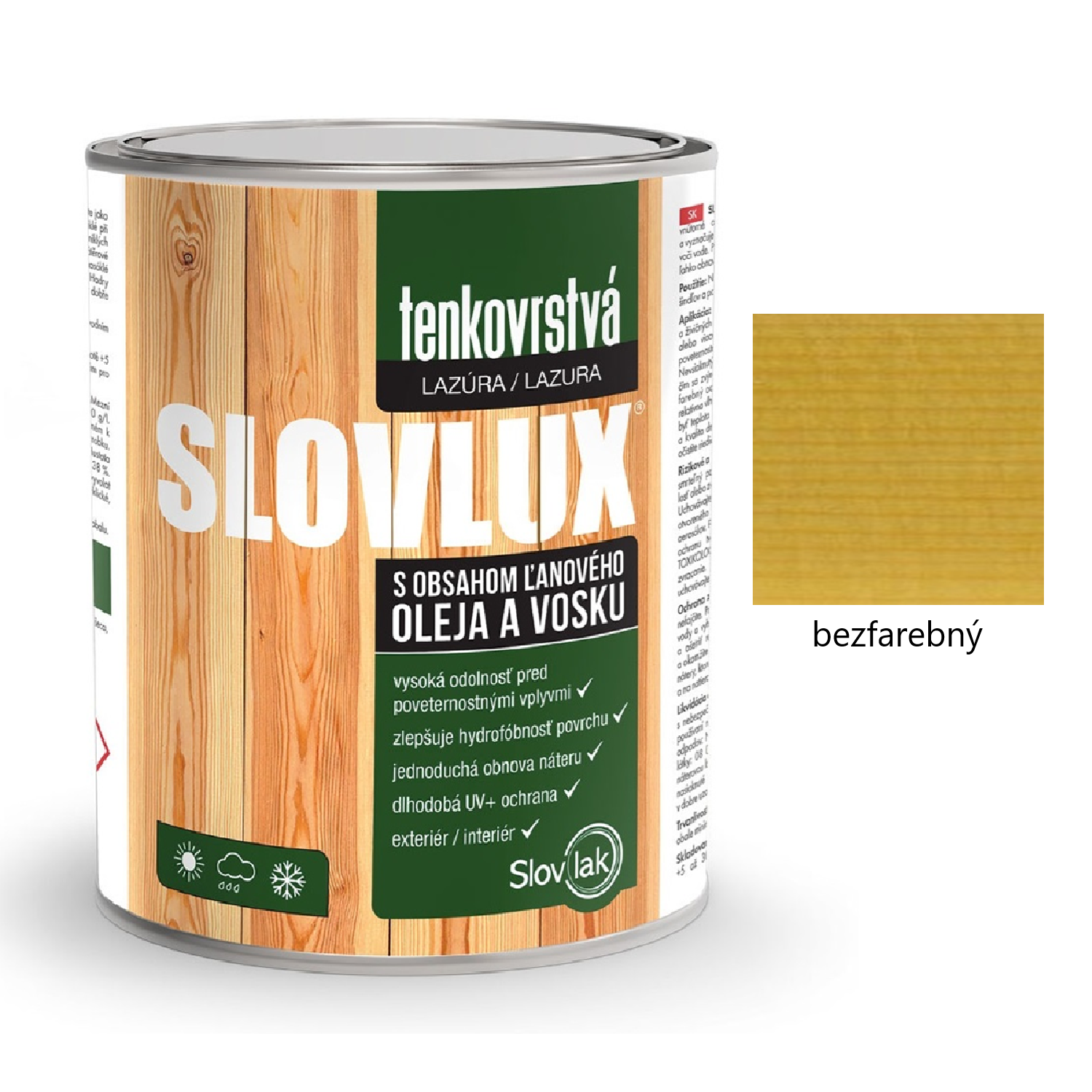 Slovlak SLOVLUX tenkovrstvá lazúra na drevo - palisander