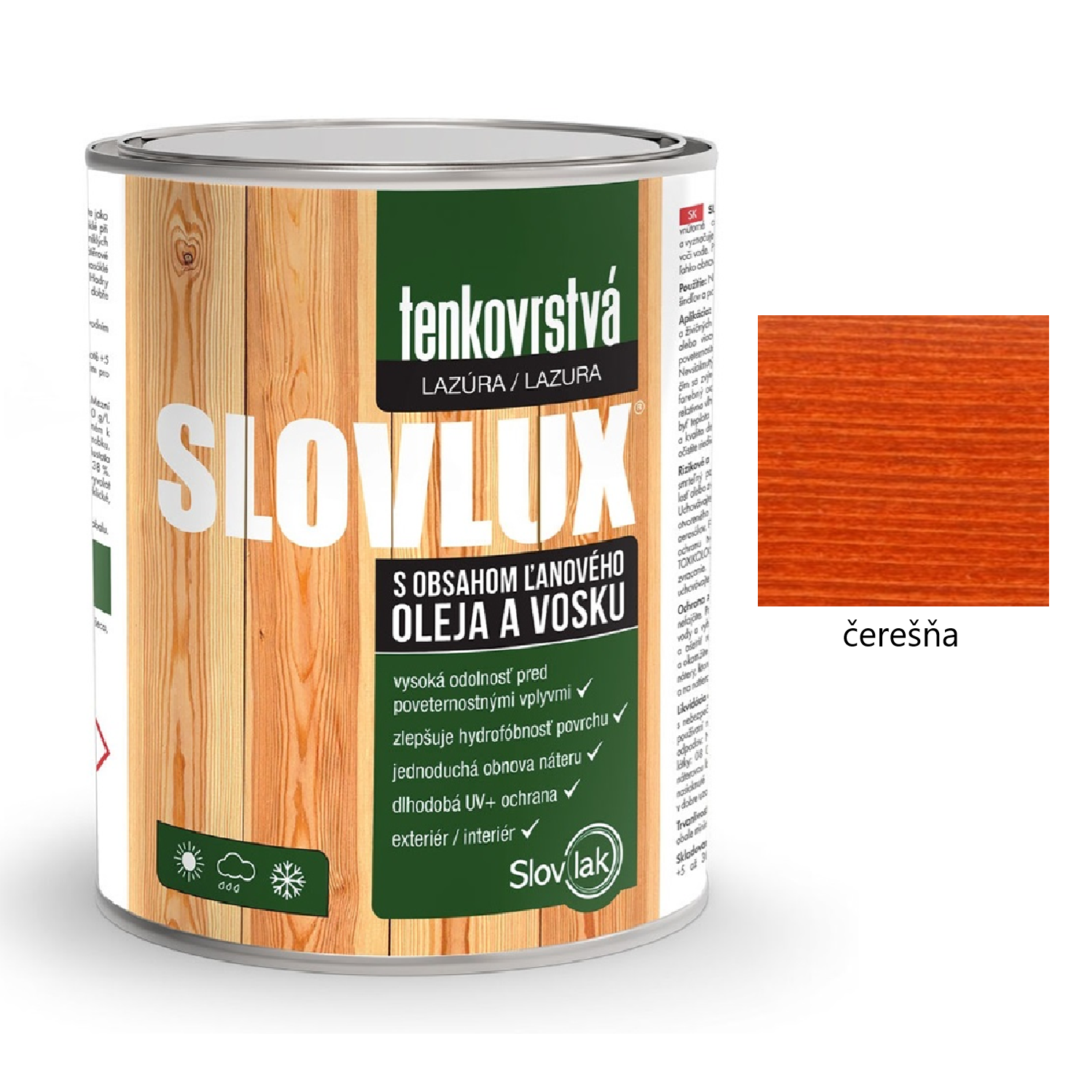 Slovlak SLOVLUX tenkovrstvá lazúra na drevo - borovica