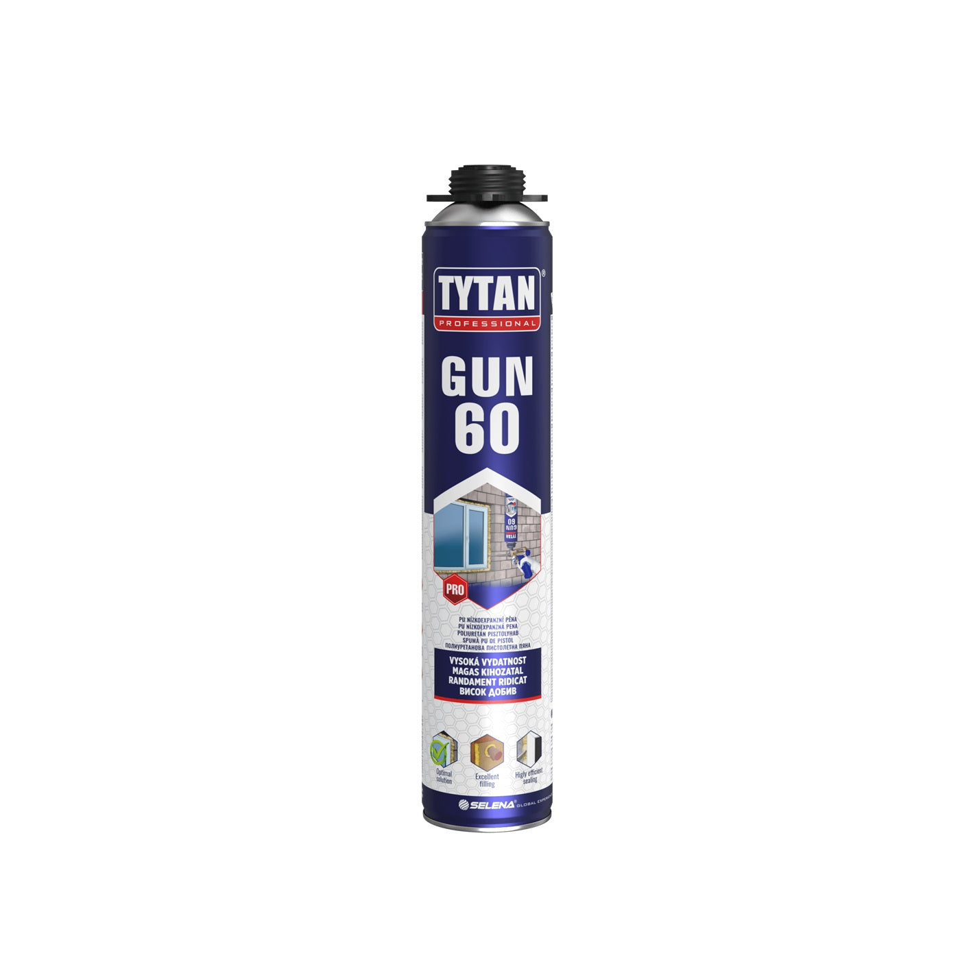 TYTAN GUN 60 montážna nízkoexpanzná PUR pena pištoľová 750 ml