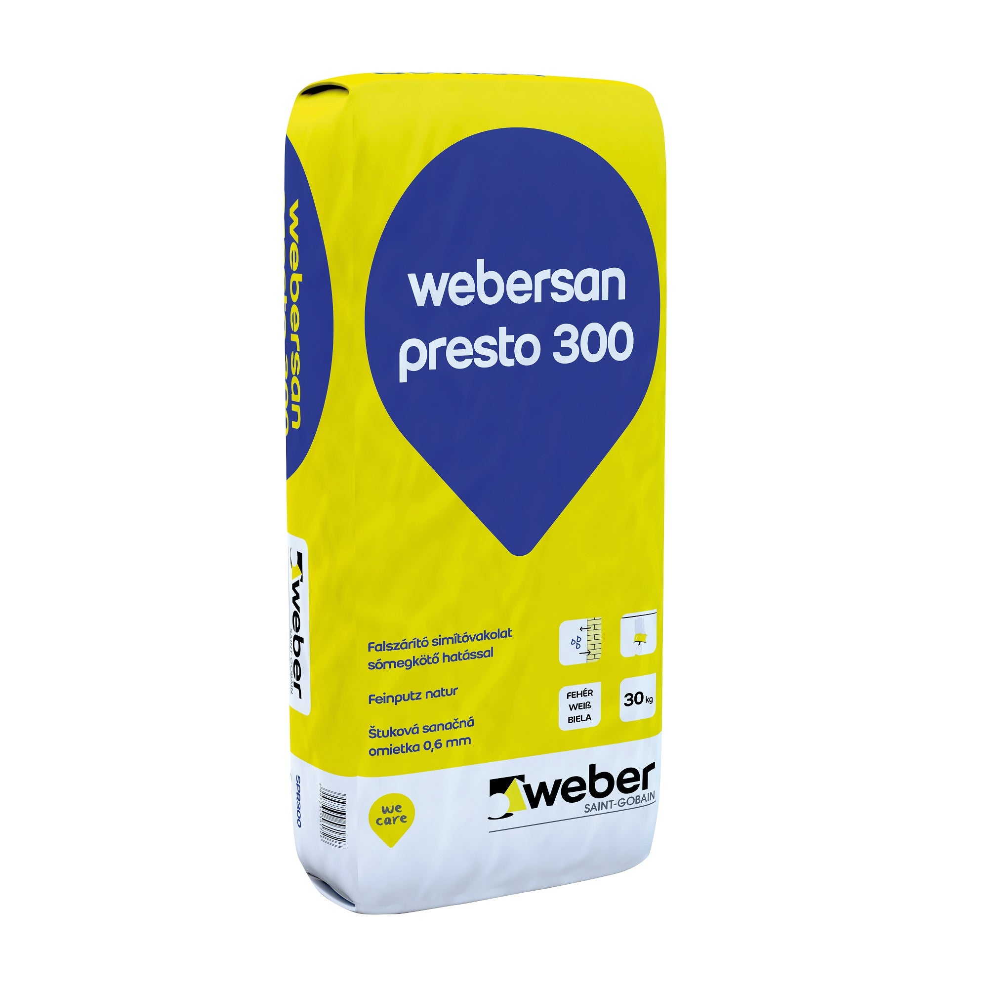 Weber Webersan presto 300 štuková hydrofóbna omietka pre vysúšanie muriva 30 kg