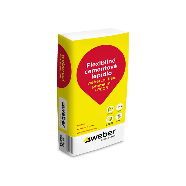 Weber Webercol flex premium C2TES1 mrazuvzdorné flexibilné lepidlo na dlažbu balenie z druhej strany