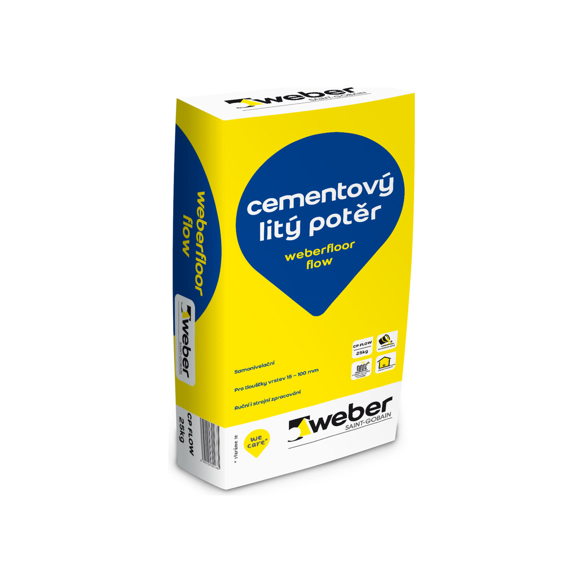 Weber weberfloor flow liaty cementový poter vystužený vláknami 25 kg