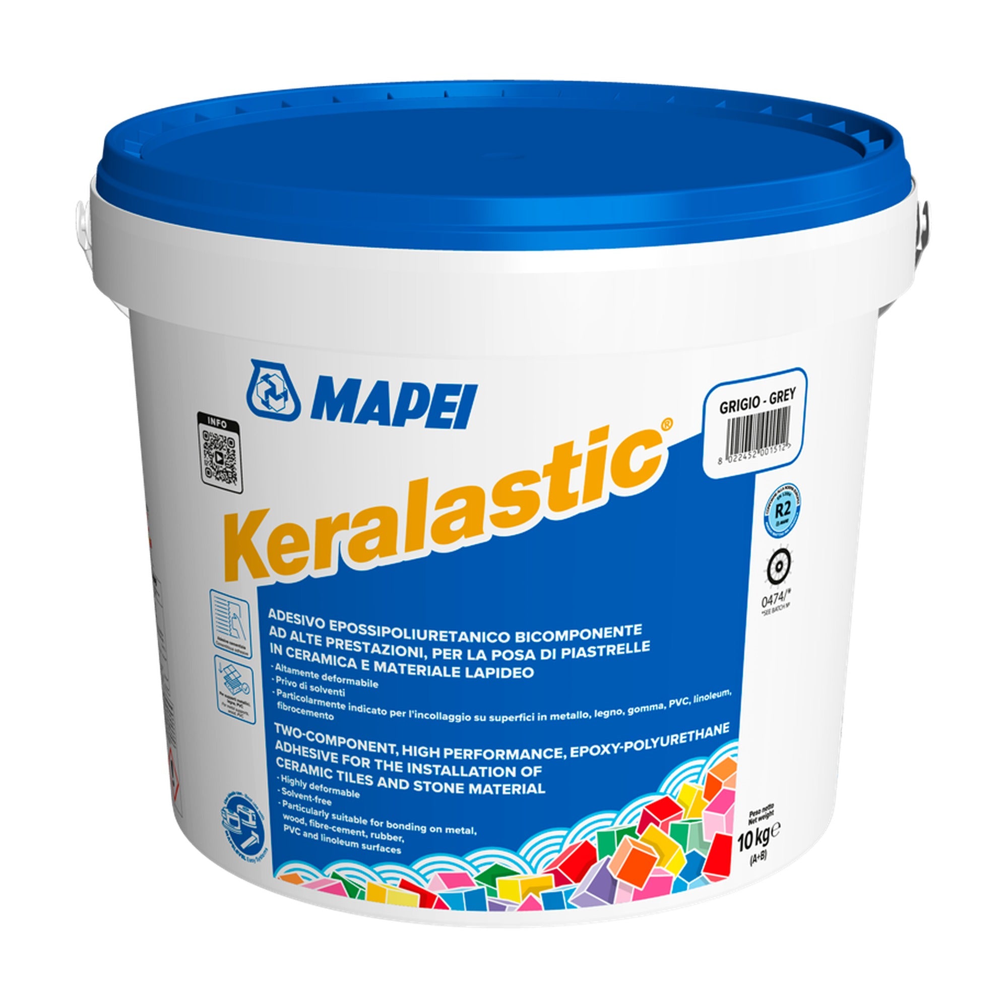 MAPEI Keralastic biela dvojzložkové polyuretánové lepidlo na dlažbu a obklady 5 kg